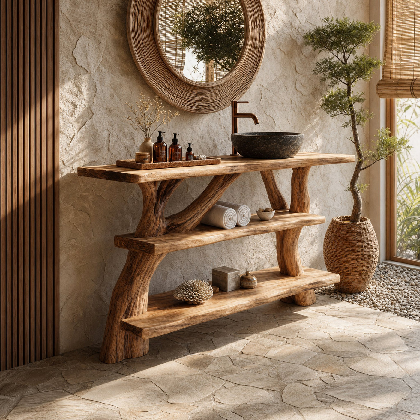 Farmhouse Solid Wood Vanity For Cozy Bathroom Furniture Decor