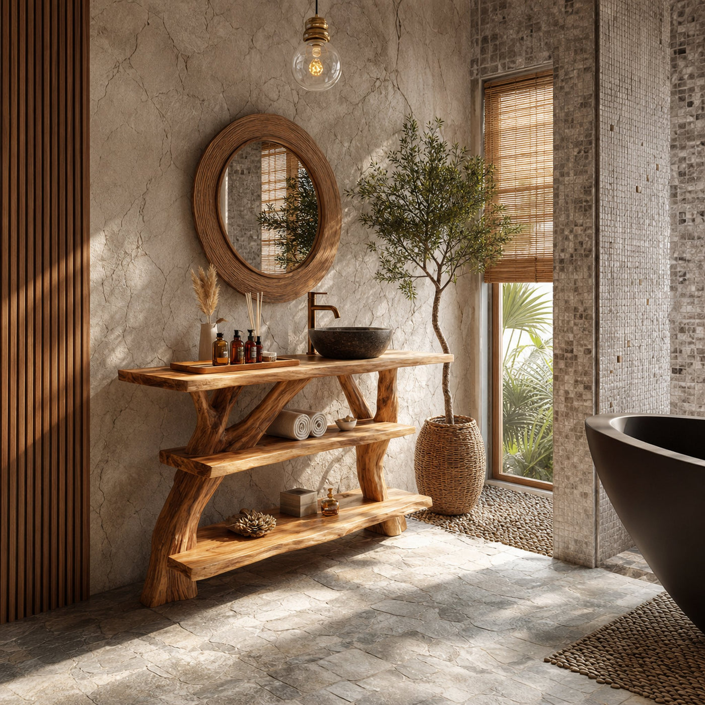 Farmhouse Solid Wood Vanity For Cozy Bathroom Furniture Decor - product view 2
