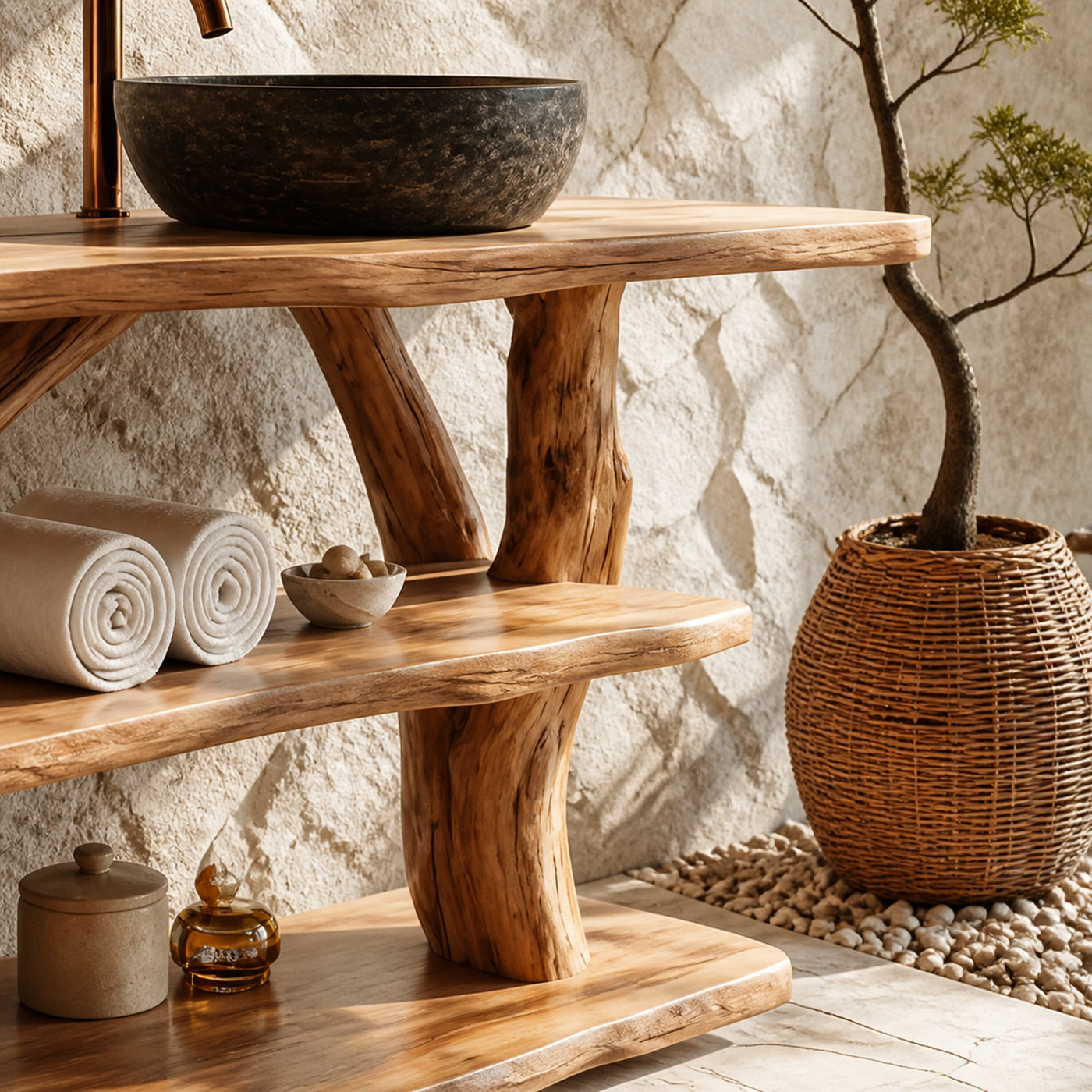 Farmhouse Solid Wood Vanity For Cozy Bathroom Furniture Decor - product view 4