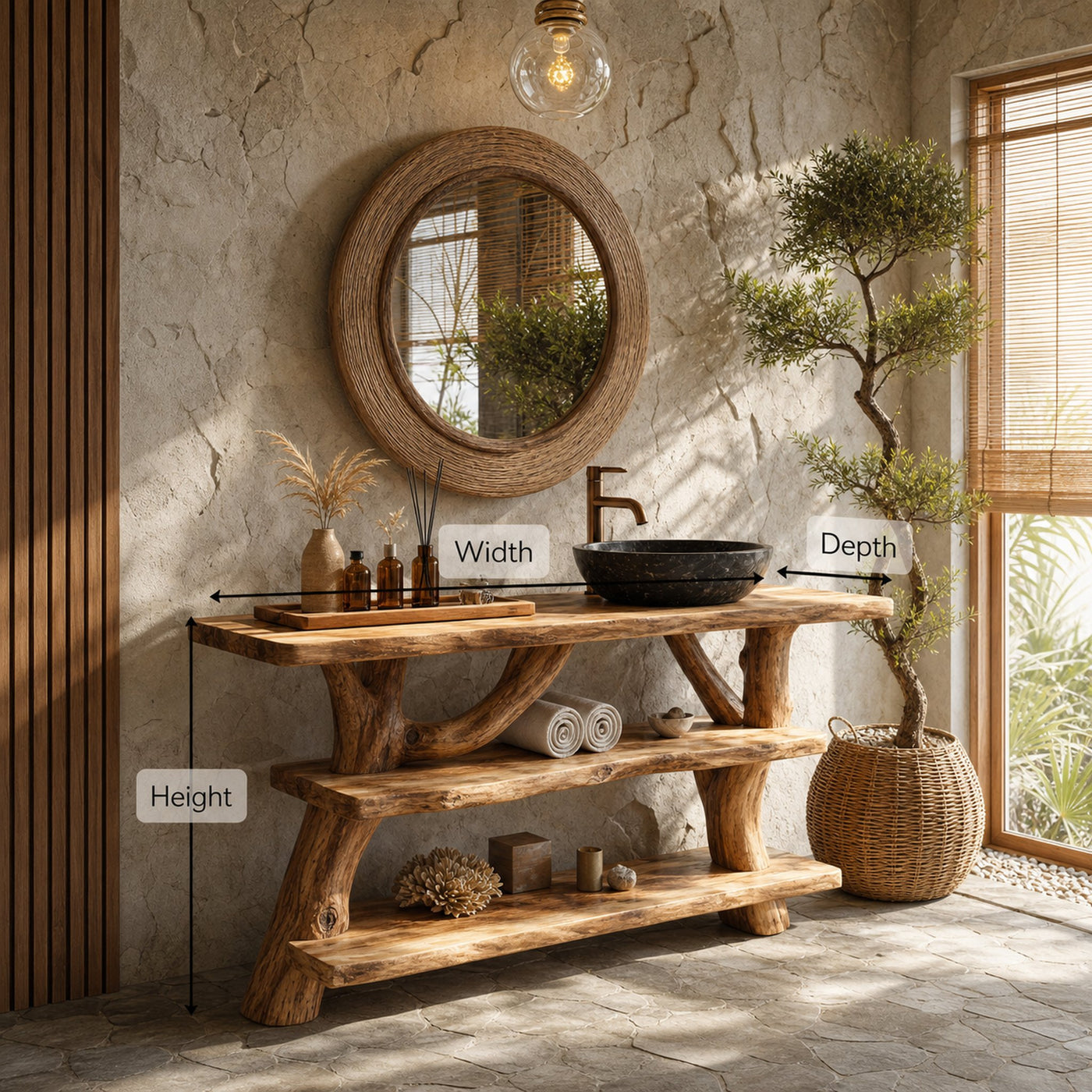 Farmhouse Solid Wood Vanity For Cozy Bathroom Furniture Decor - product view 6