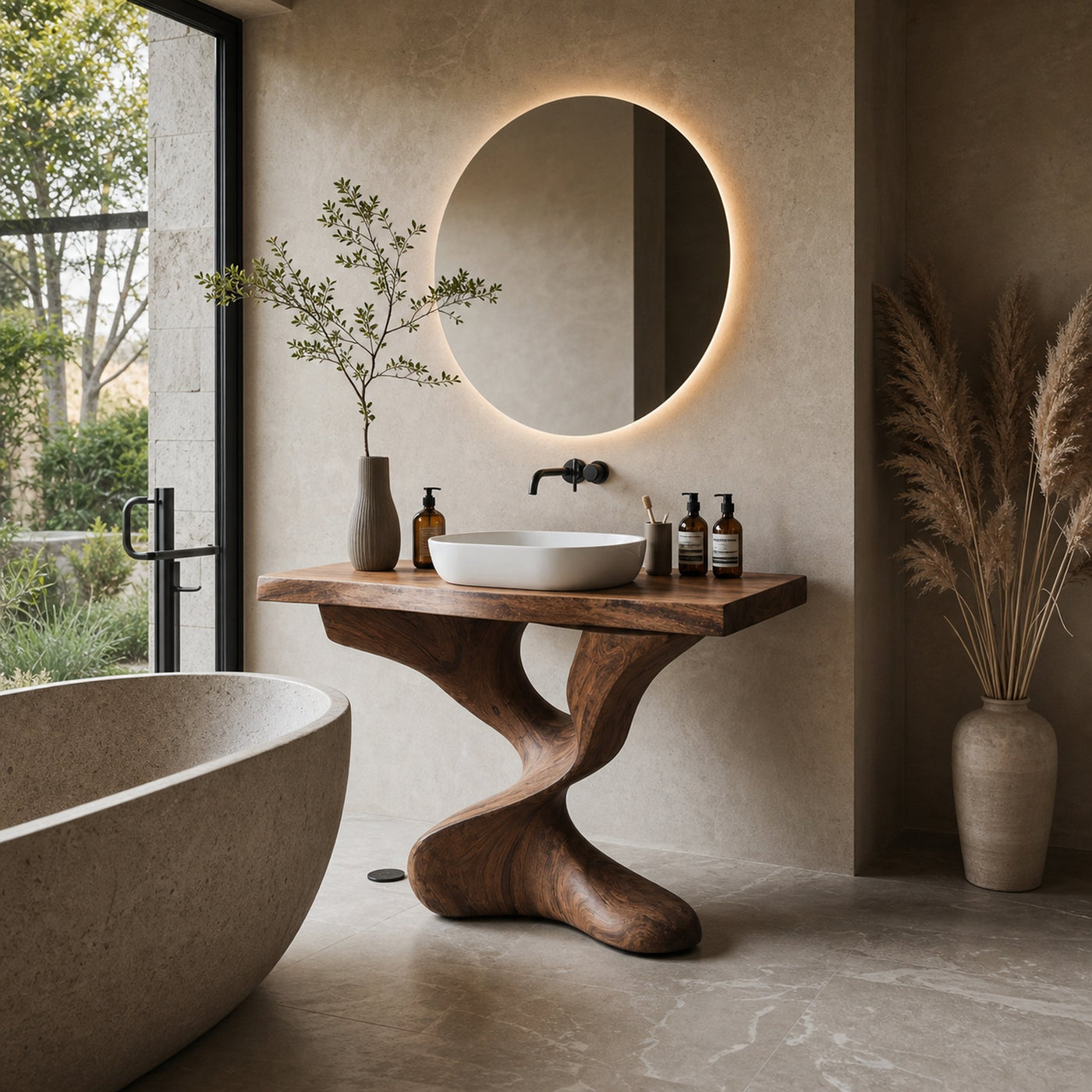Farmhouse Solid Wood Vanity For Natural Bathroom - product view 2