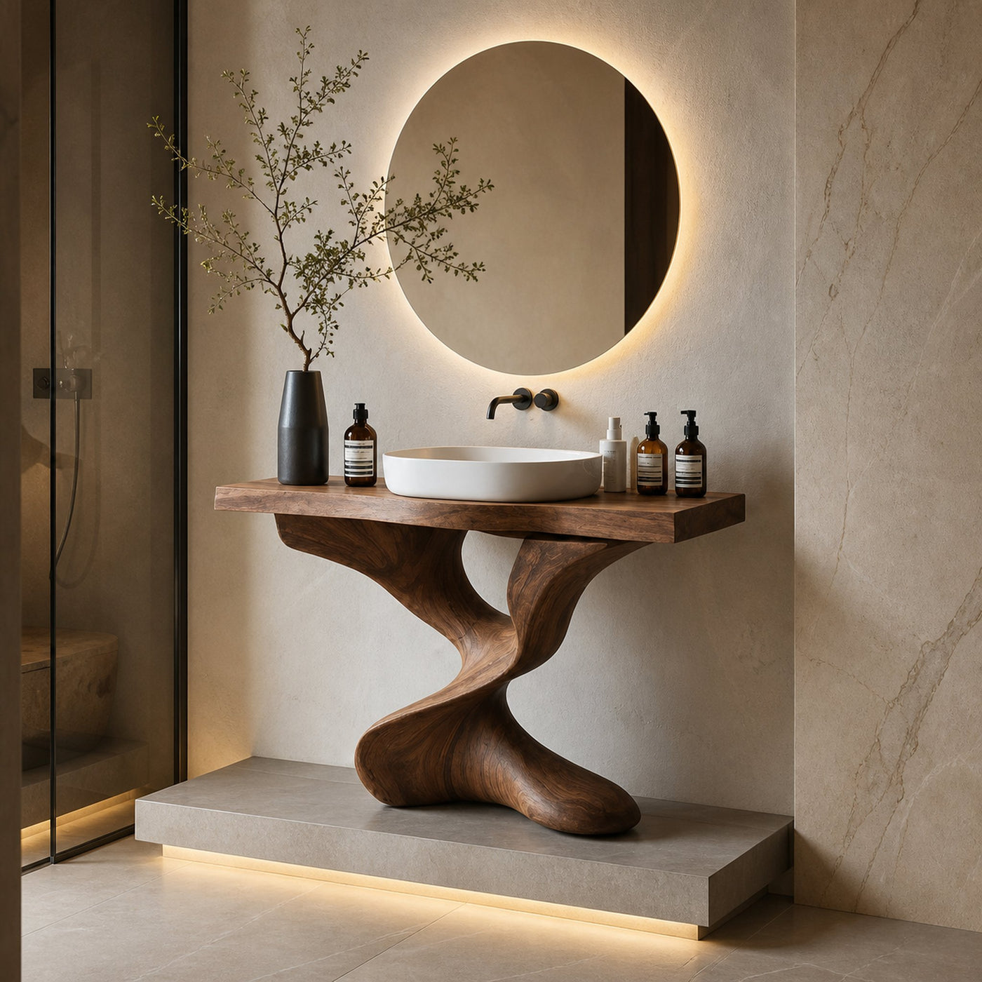 Farmhouse Solid Wood Vanity For Natural Bathroom - product view 3