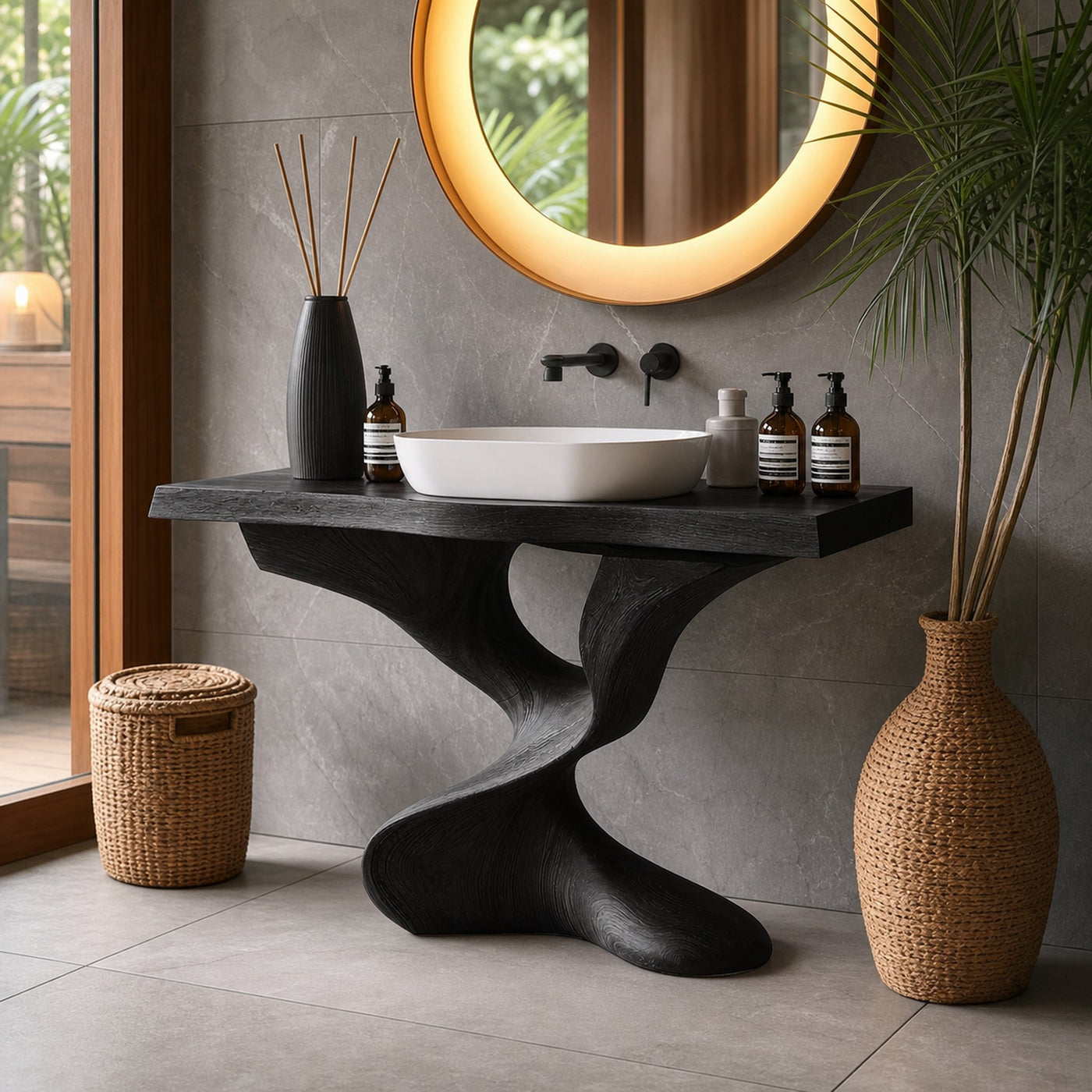 Farmhouse Solid Wood Vanity For Natural Bathroom - product view 4