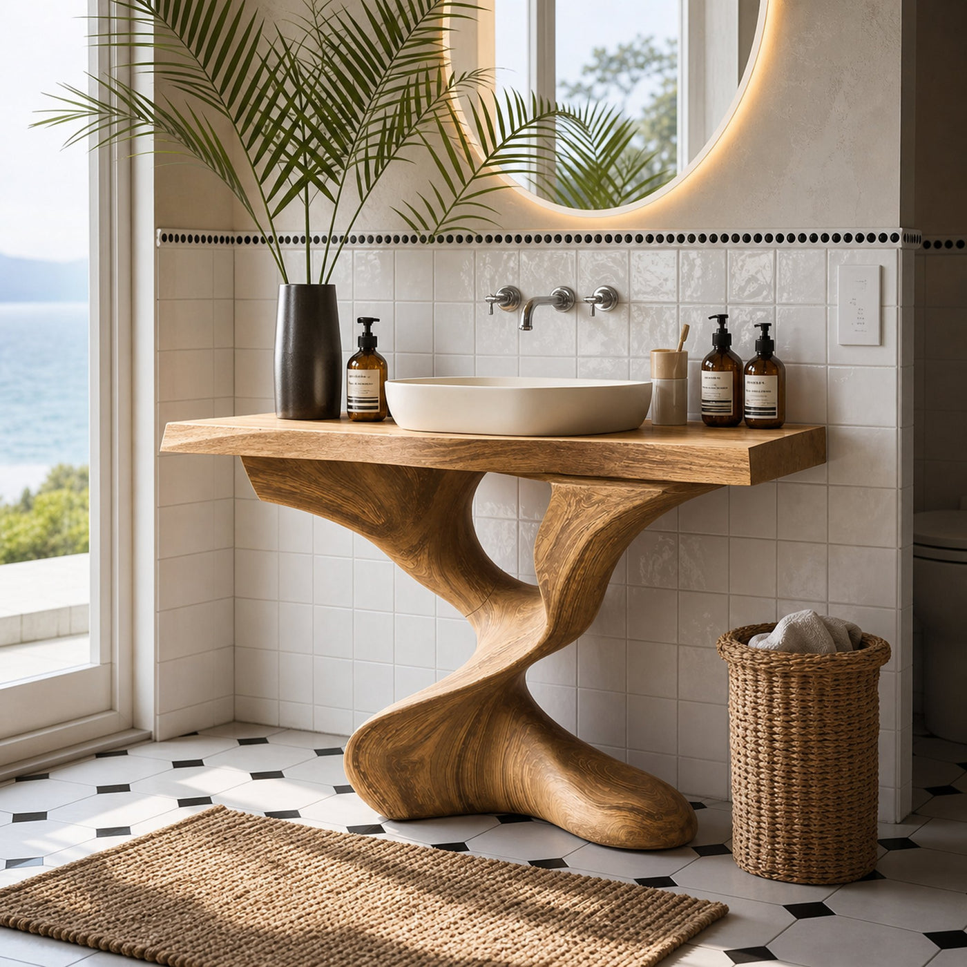 Farmhouse Solid Wood Vanity For Natural Bathroom - product view 5