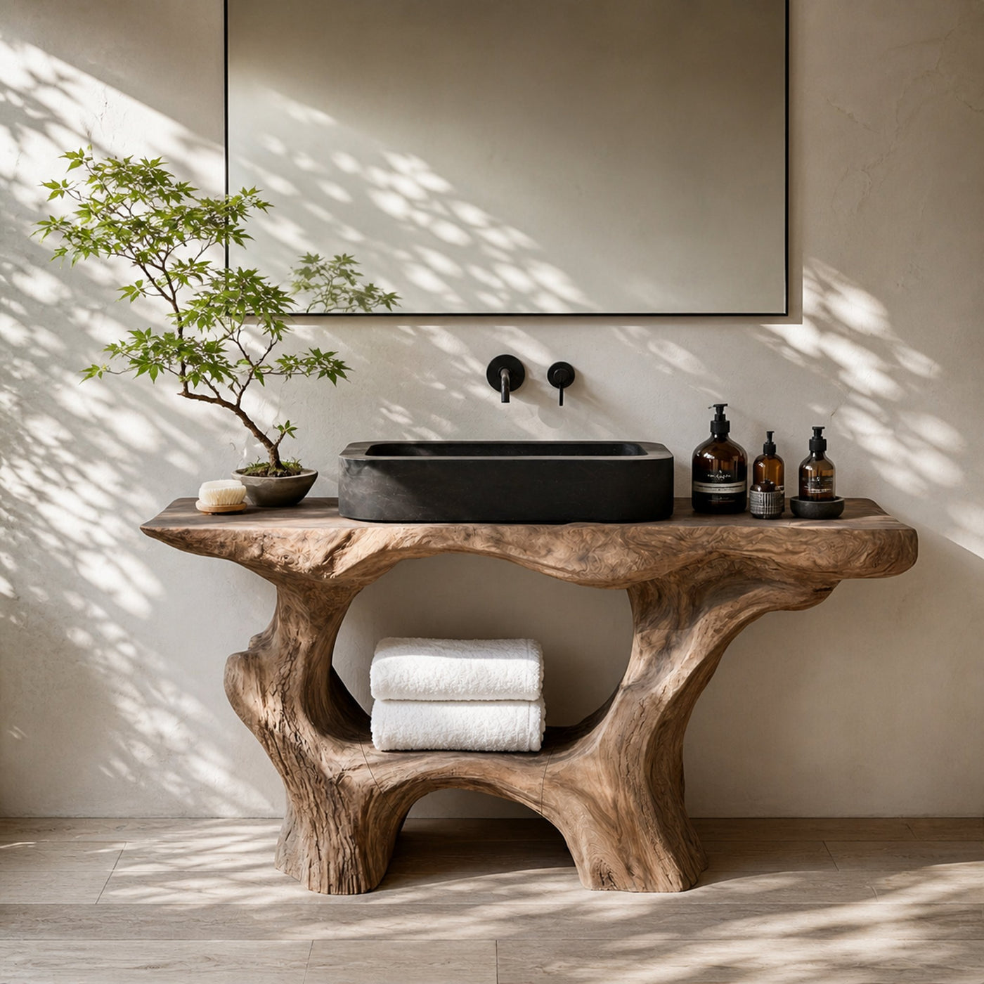 Farmhouse Solid Wood Vanity For Rustic Bathroom