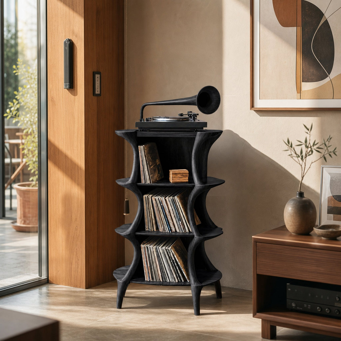 Farmhouse Style Record Stand For Entryway Design - product view 4