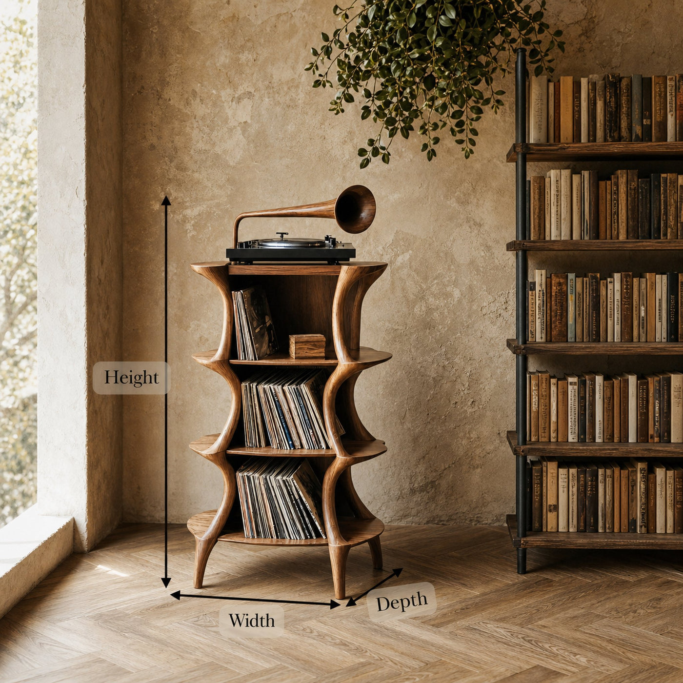 Farmhouse Style Record Stand For Entryway Design - product view 8