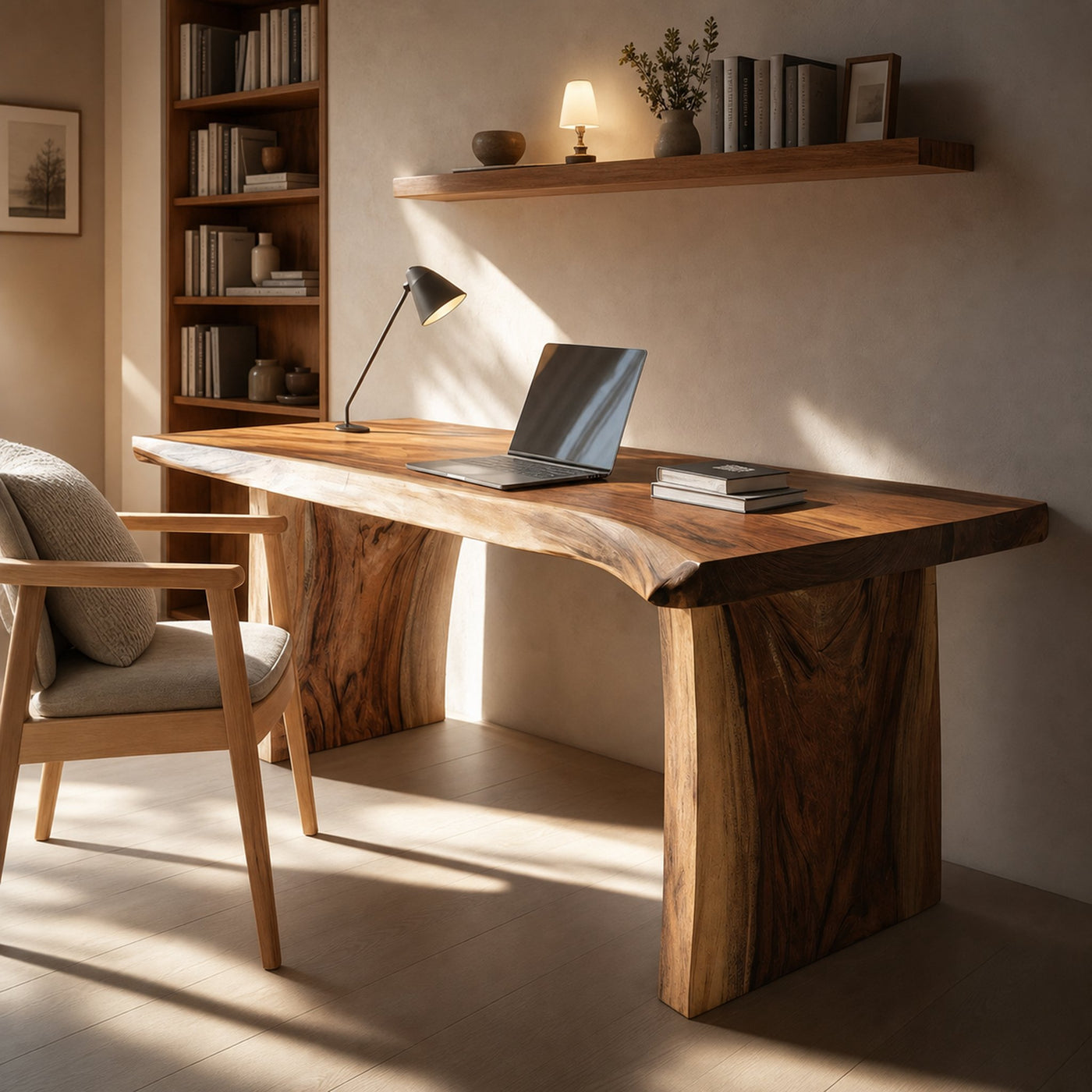 Farmhouse Wooden Desk For Home Workspace And Decor