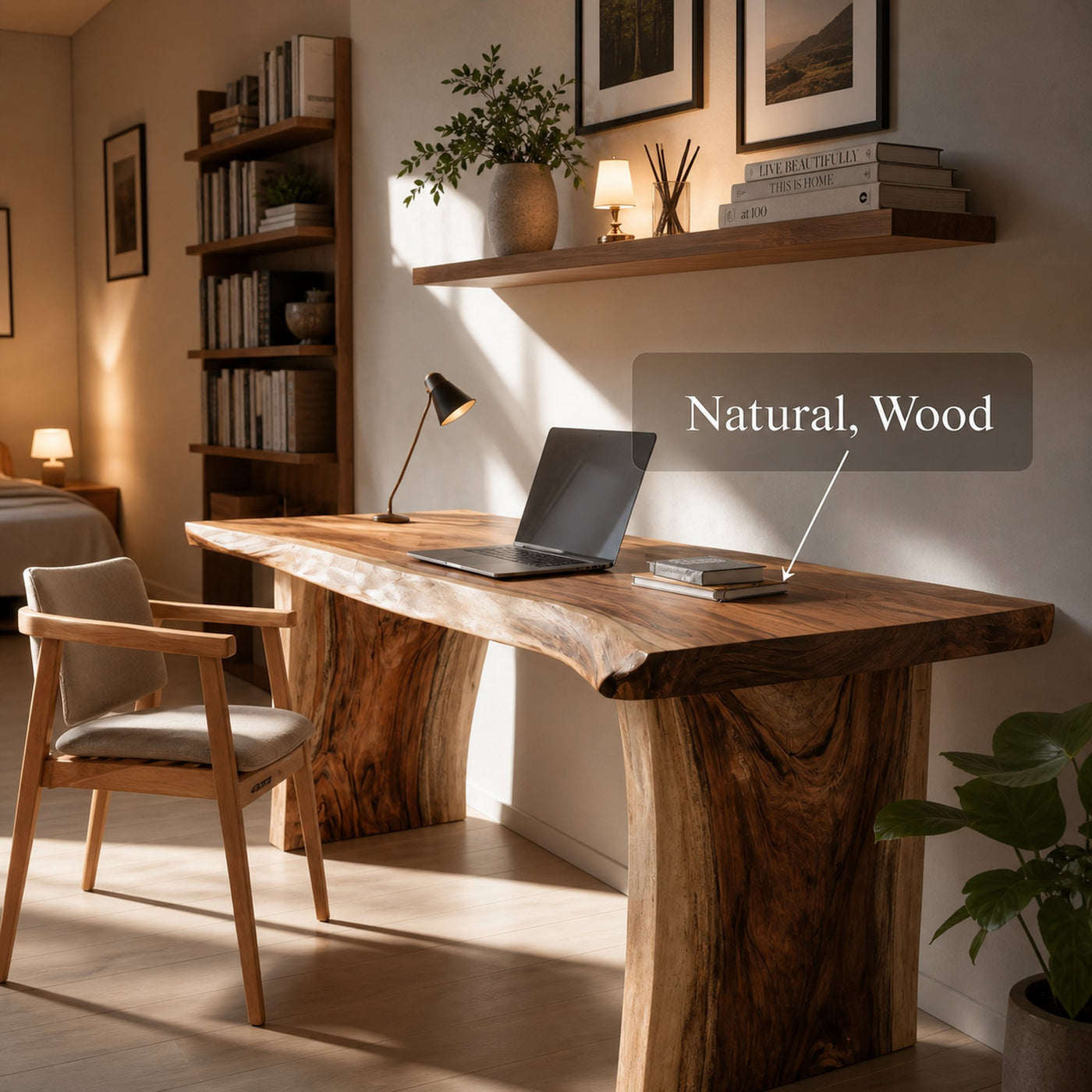 Farmhouse Wooden Desk For Home Workspace And Decor - product view 5