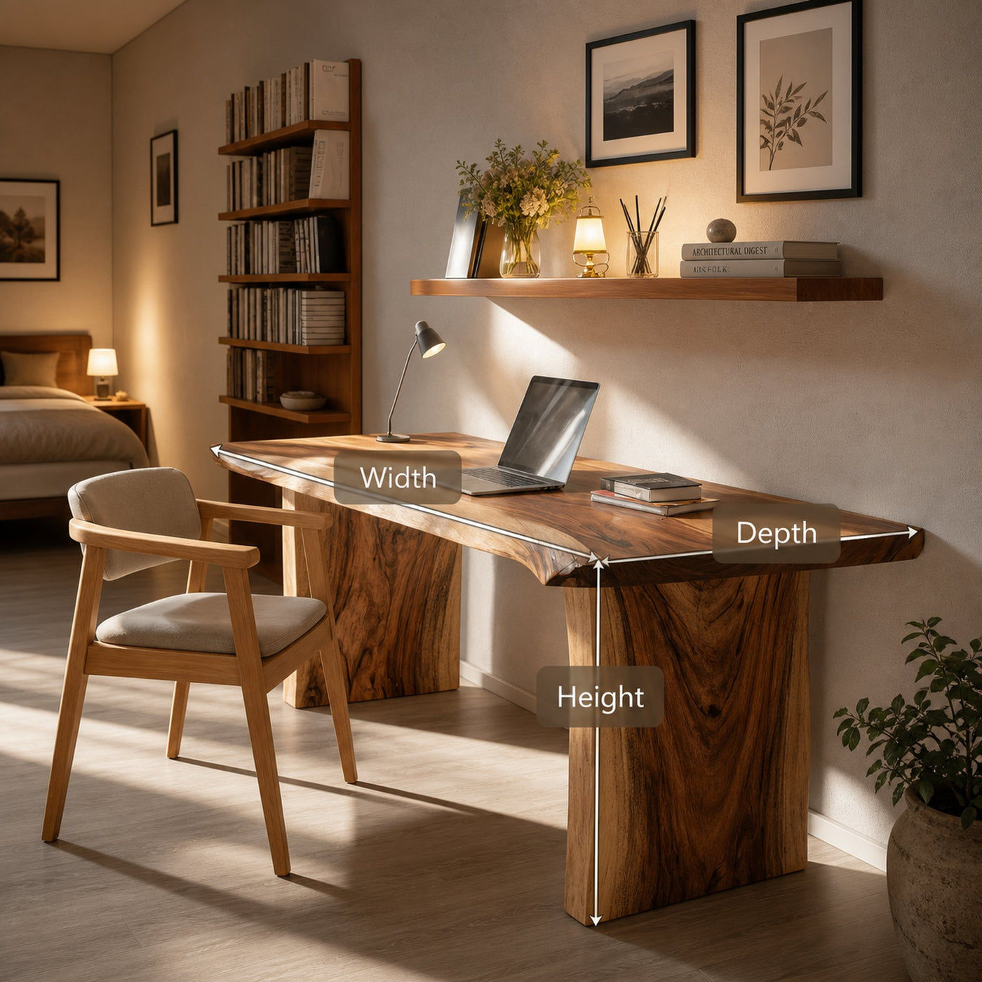 Farmhouse Wooden Desk For Home Workspace And Decor - product view 7