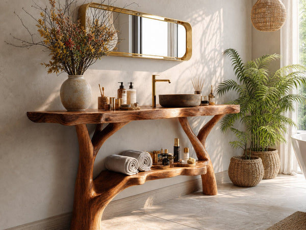 Bough Summit Solid Wood Bathroom Vanity with Branch Legs