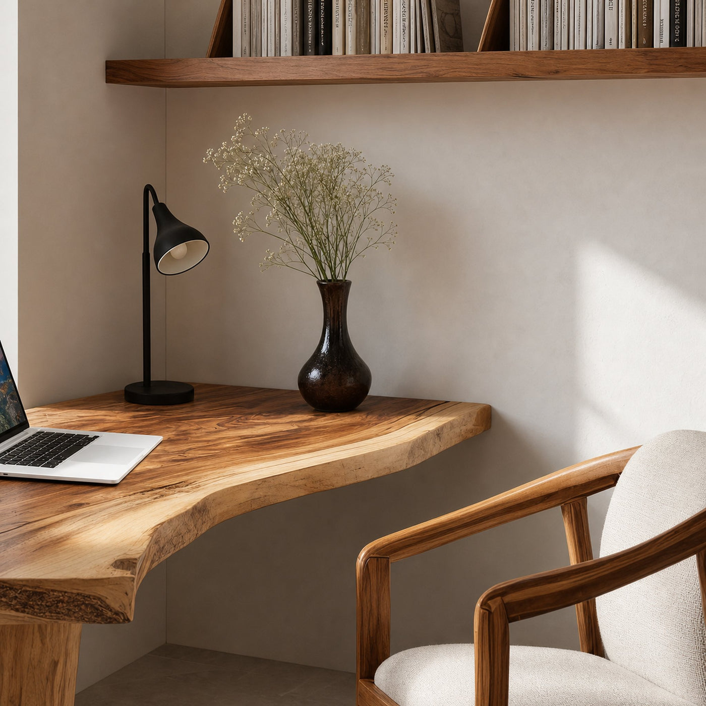 Farmhouse Wooden Live Edge Desk For Office And Study Room - product view 4