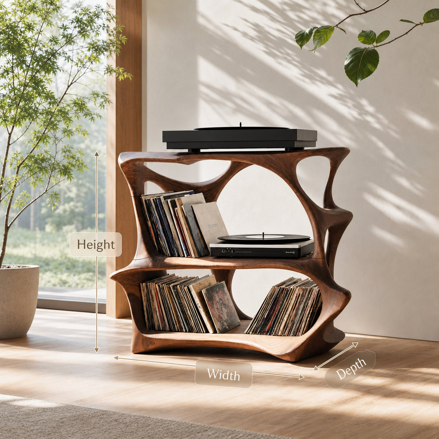 Farmhouse Wooden Media Stand Entryway Decor Charm - product view 5