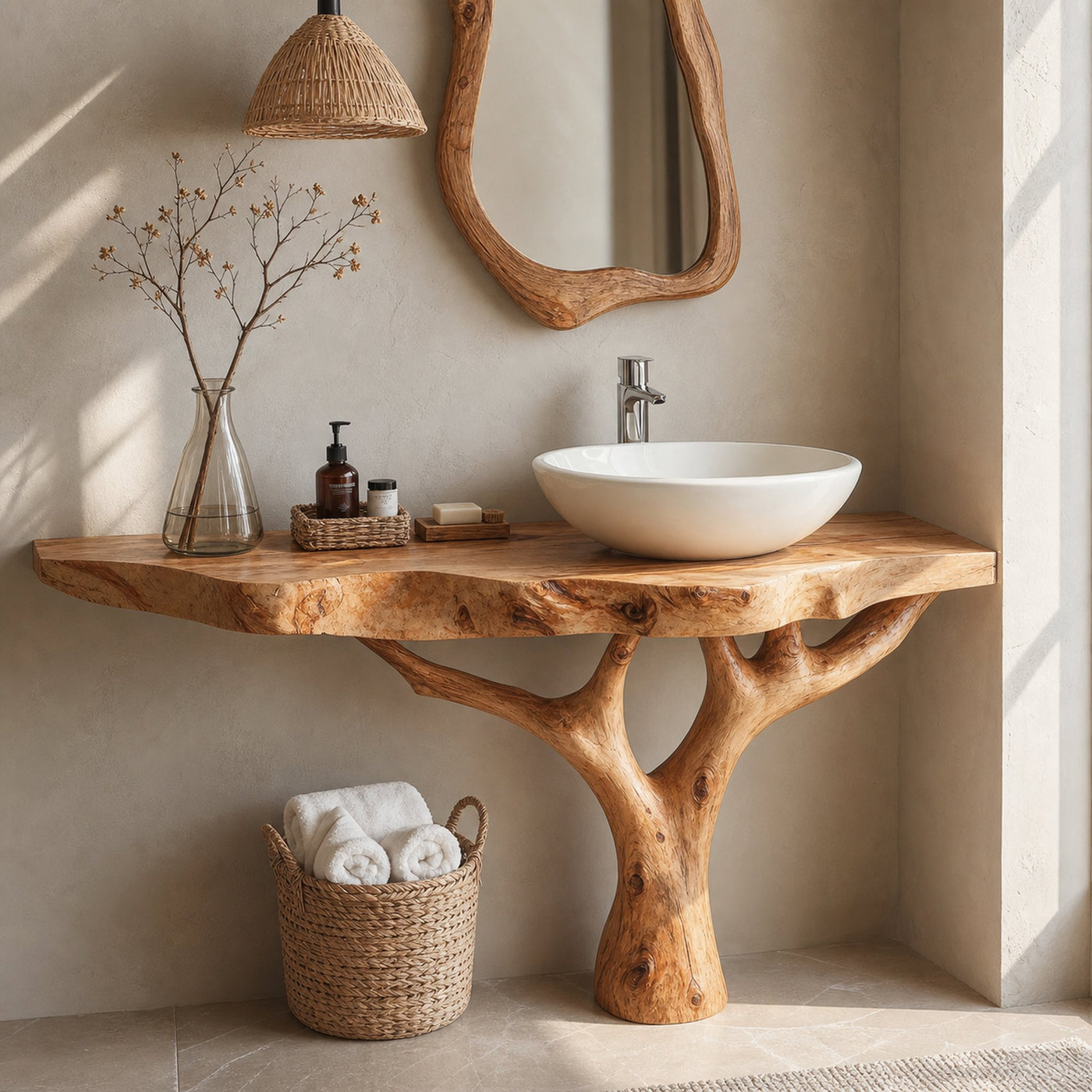 Floating Wood Bathroom Vanity For Sleek Interiors