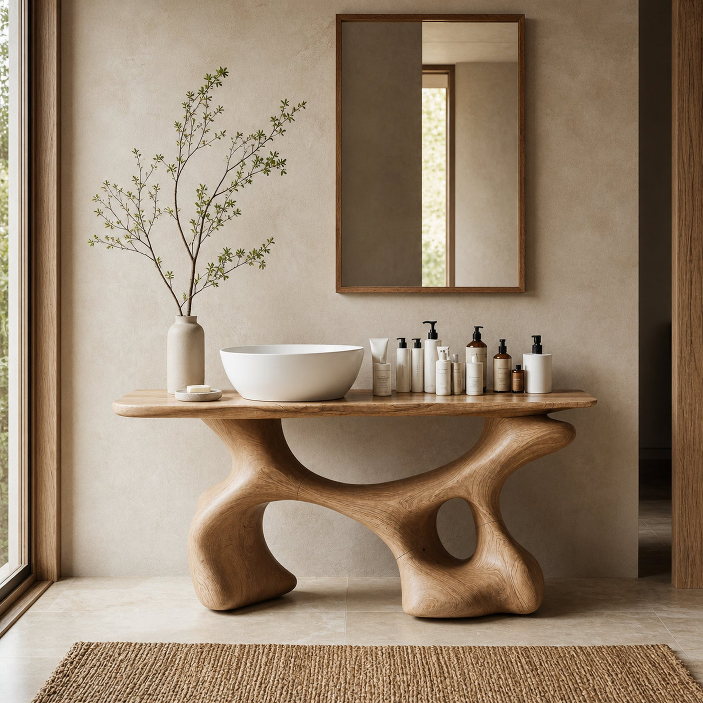 Handcrafted Bathroom Vanity For Organic Home Look