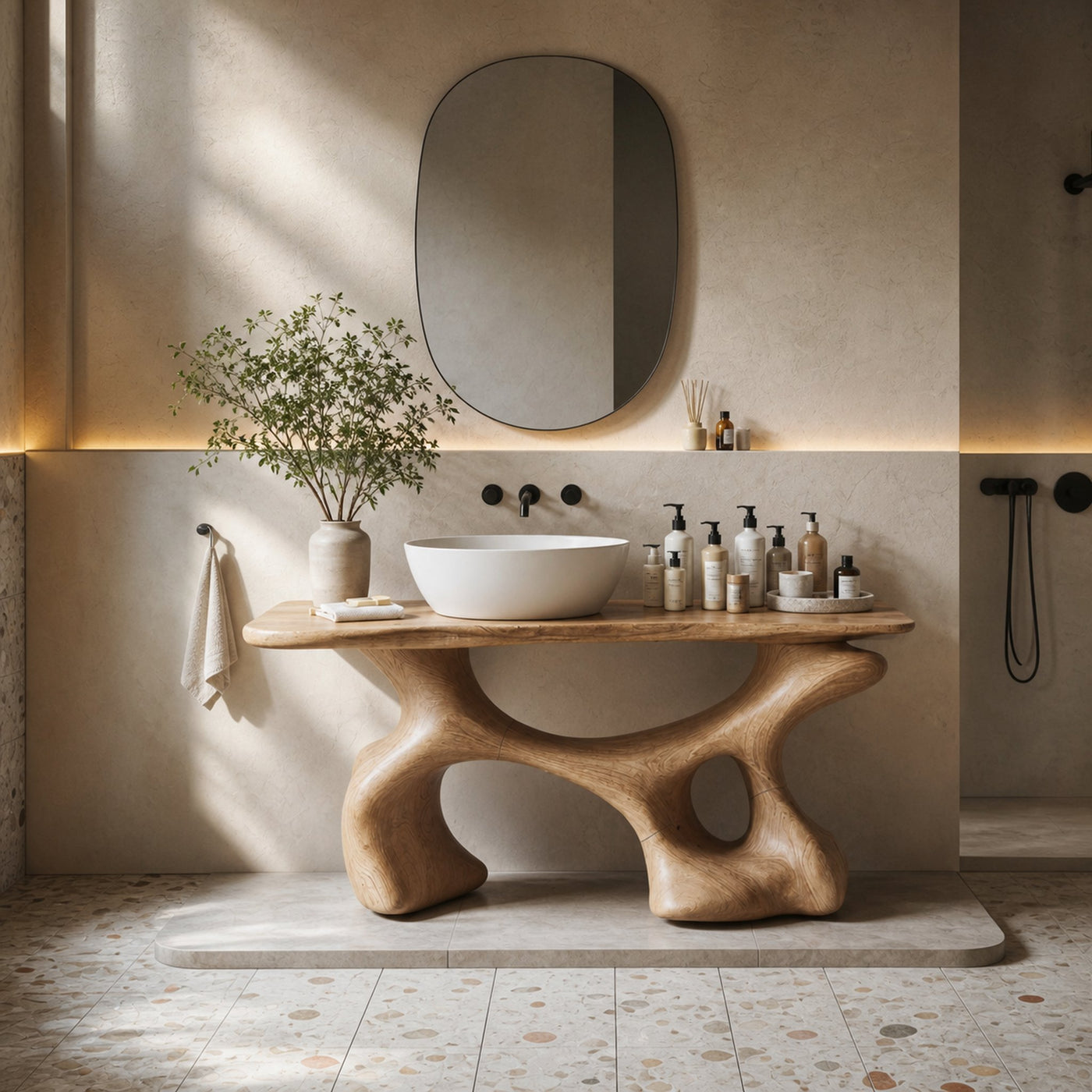 Handcrafted Bathroom Vanity For Organic Home Look - product view 2