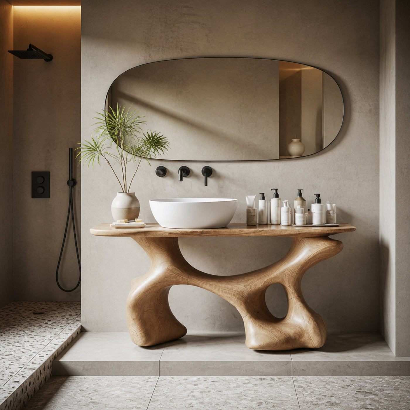 Handcrafted Bathroom Vanity For Organic Home Look - product view 3