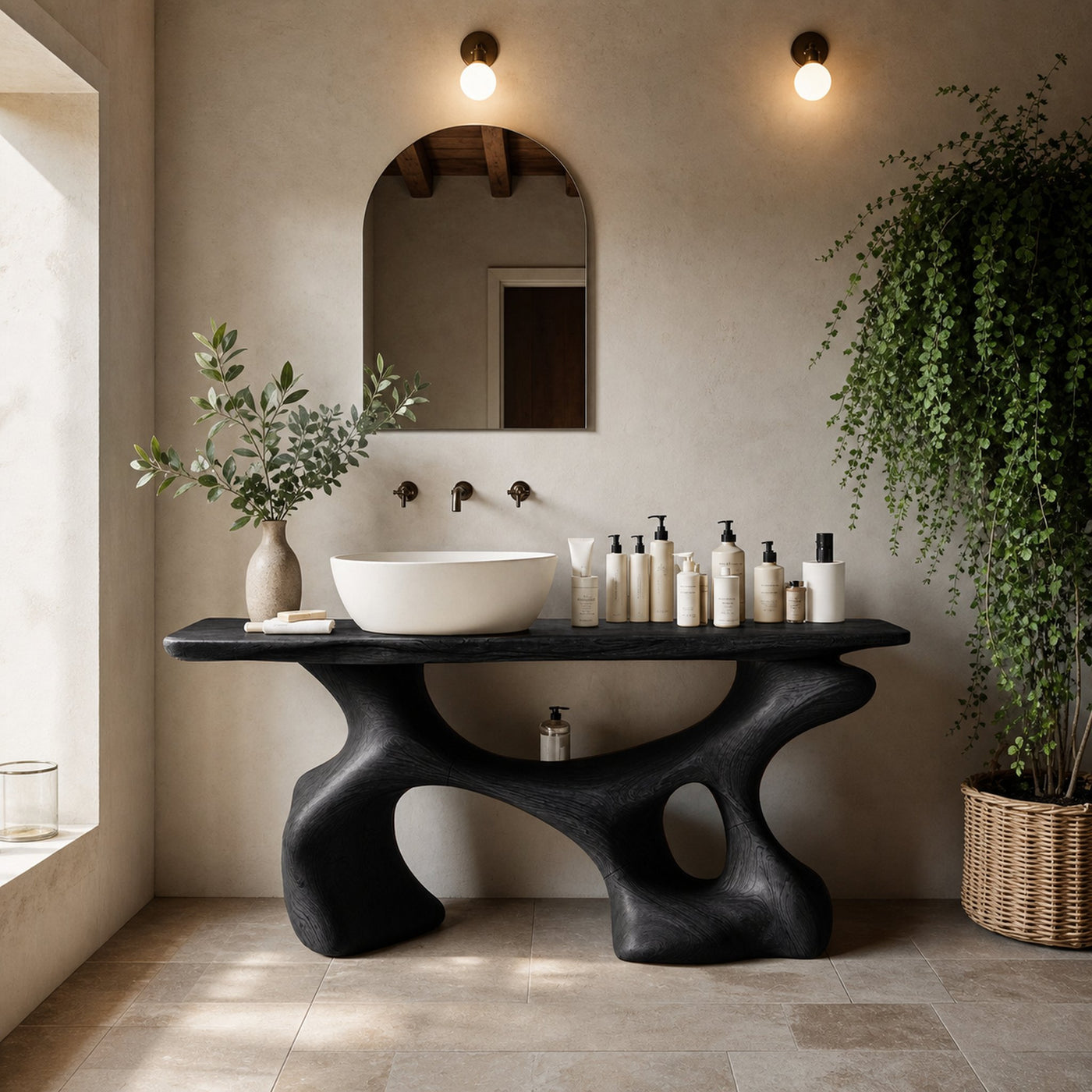 Handcrafted Bathroom Vanity For Organic Home Look - product view 4