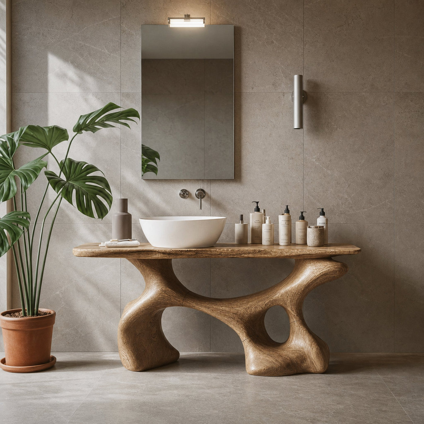 Handcrafted Bathroom Vanity For Organic Home Look - product view 5