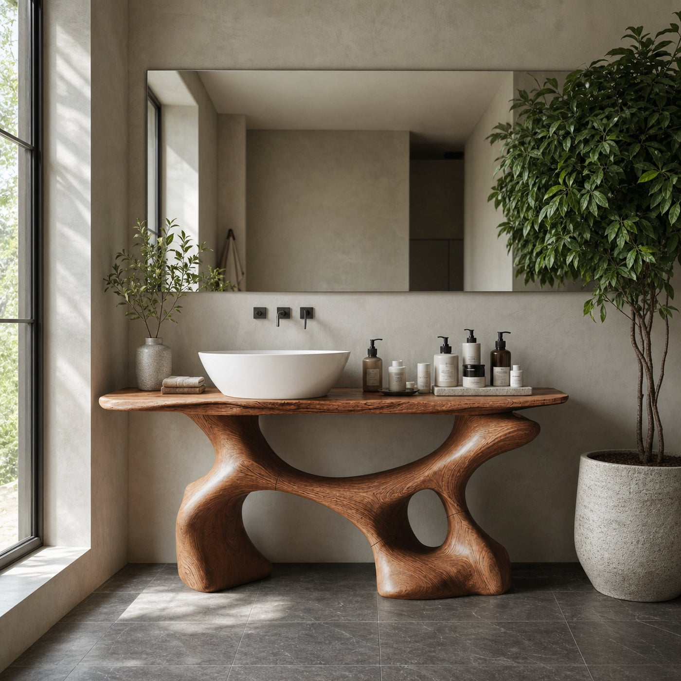 Handcrafted Bathroom Vanity For Organic Home Look - product view 6
