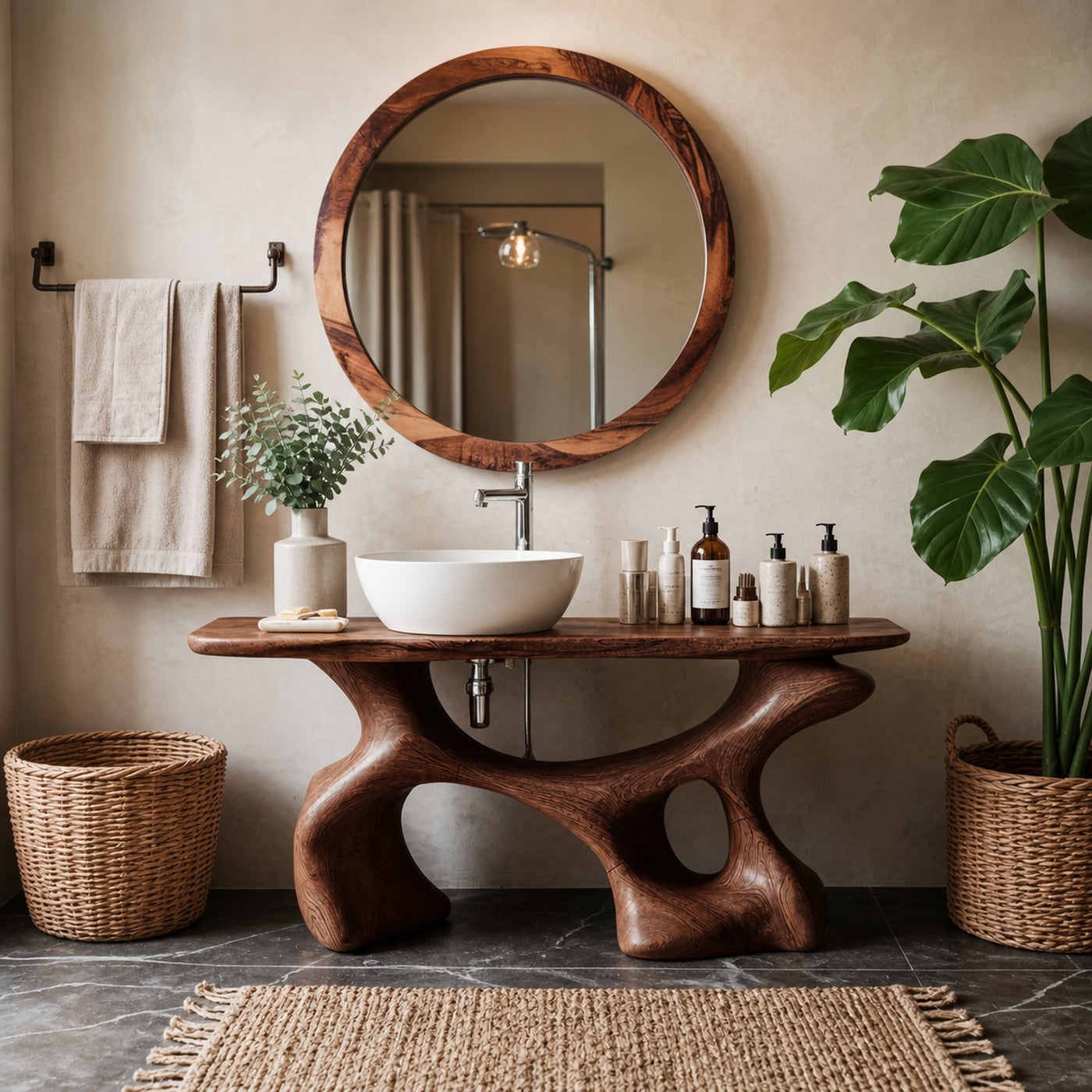Handcrafted Bathroom Vanity For Organic Home Look - product view 7