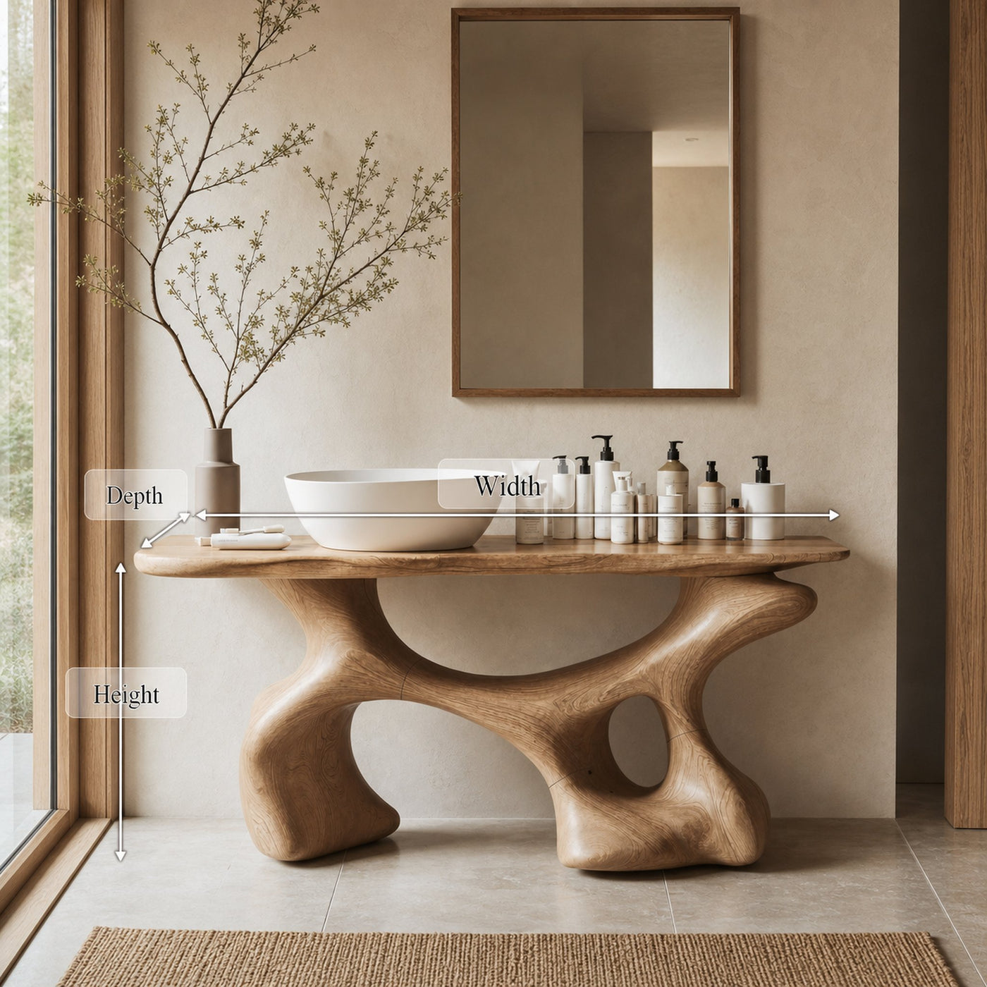 Handcrafted Bathroom Vanity For Organic Home Look - product view 8