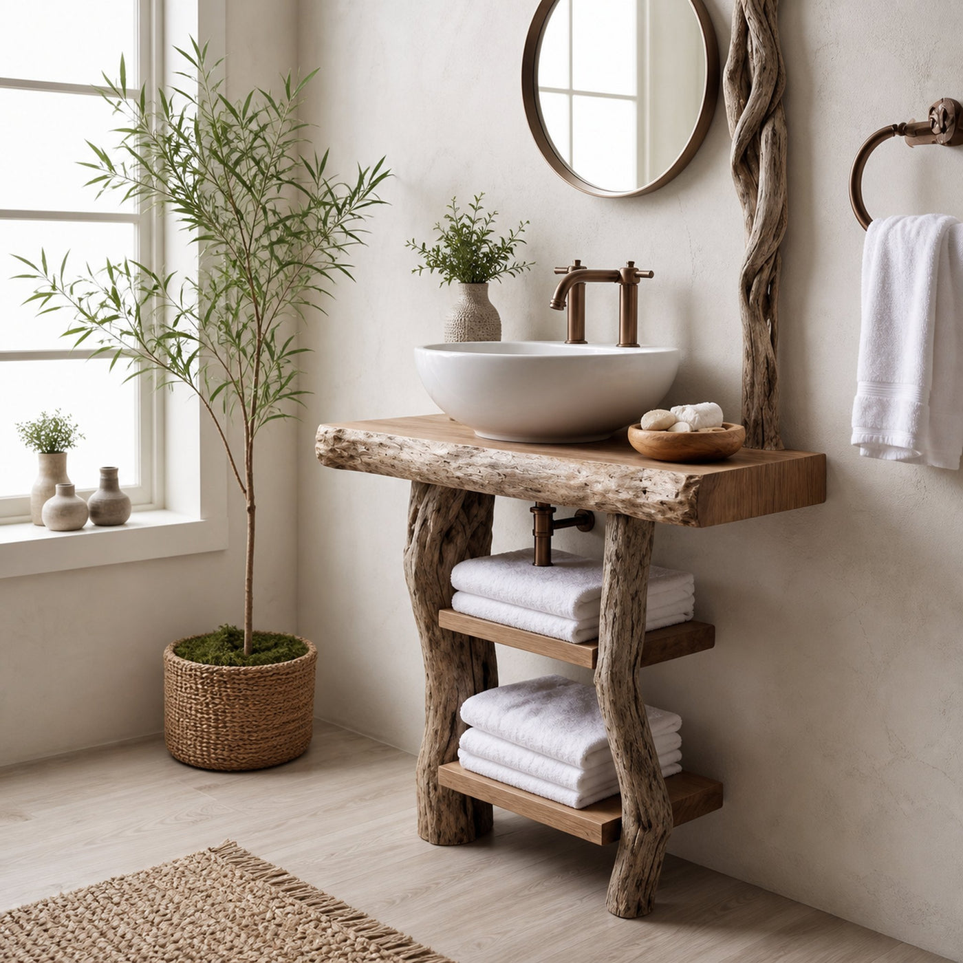 Handcrafted Counter Bathroom Vanity