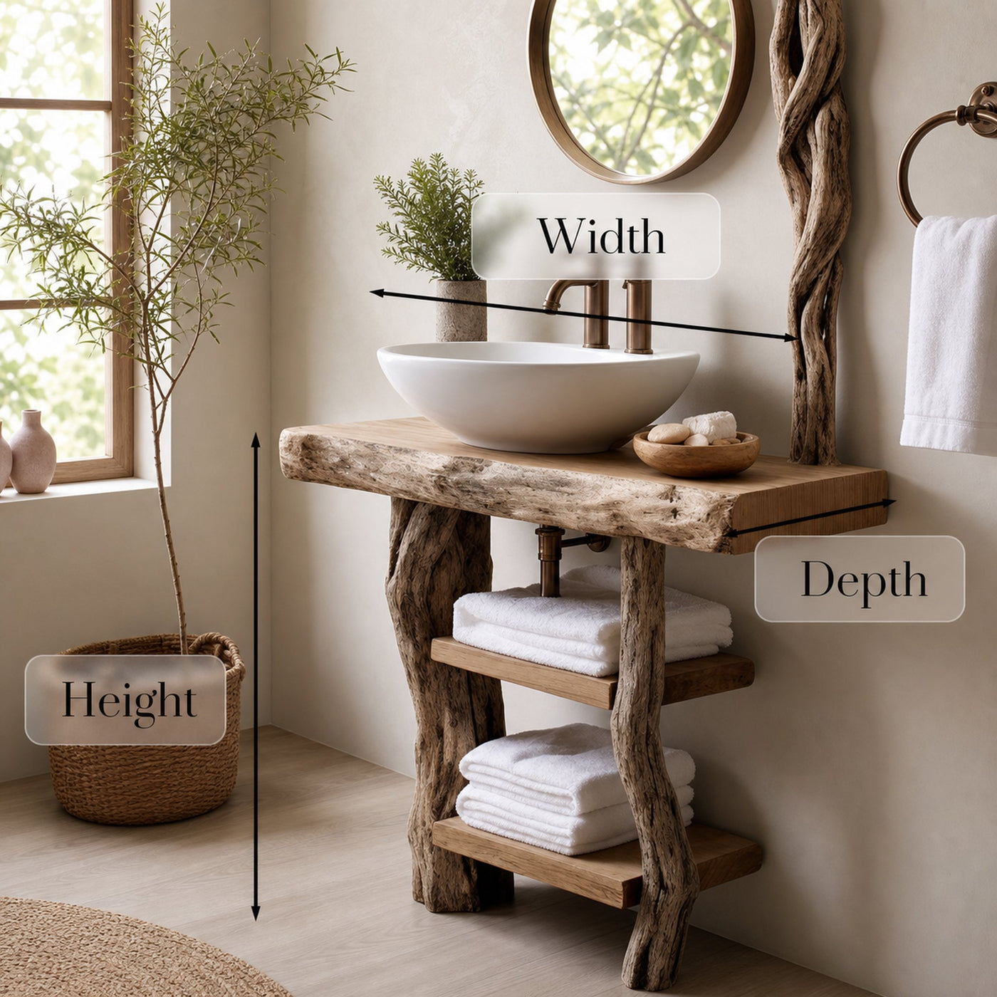 Handcrafted Counter Bathroom Vanity - product view 4