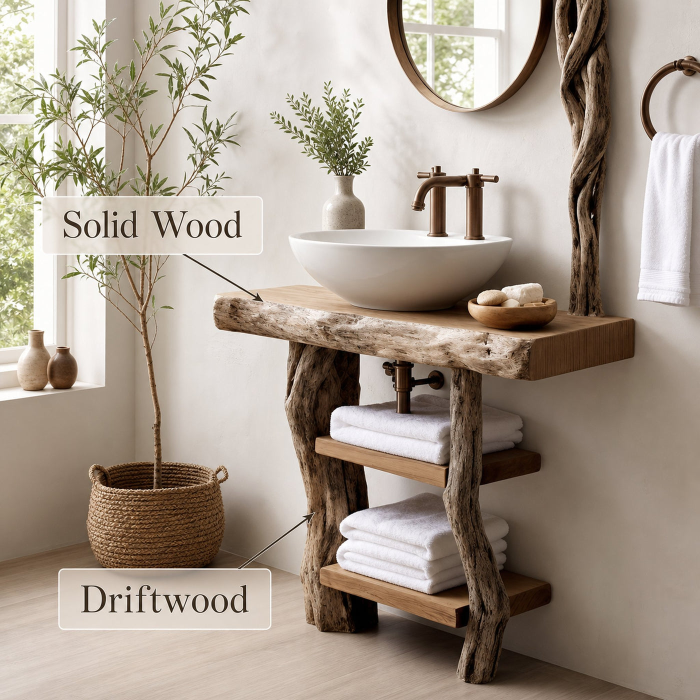 Handcrafted Counter Bathroom Vanity - product view 5