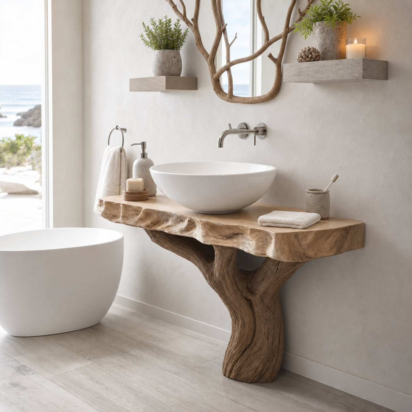 Handcrafted Counter Bathroom Vanity