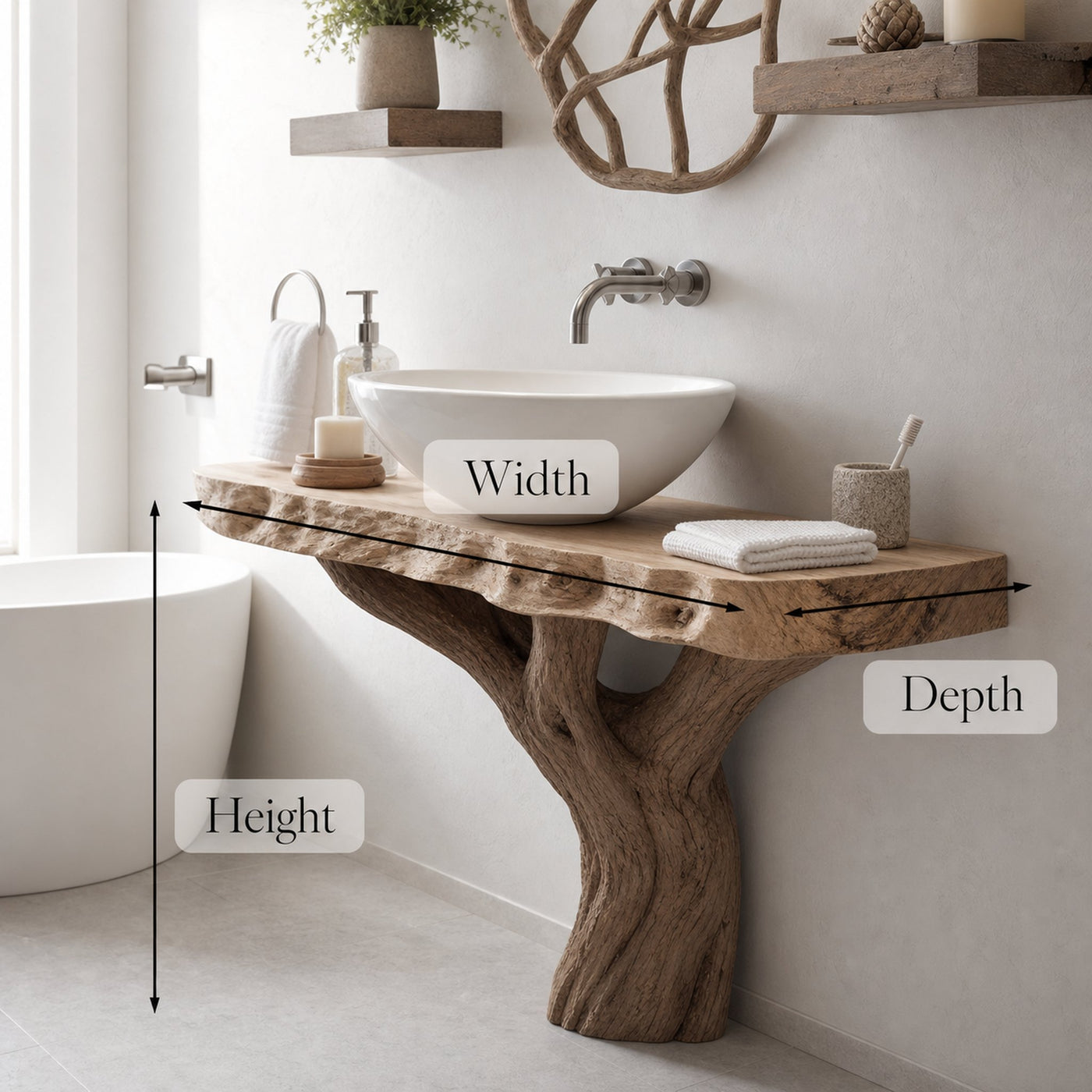 Handcrafted Counter Bathroom Vanity - product view 4