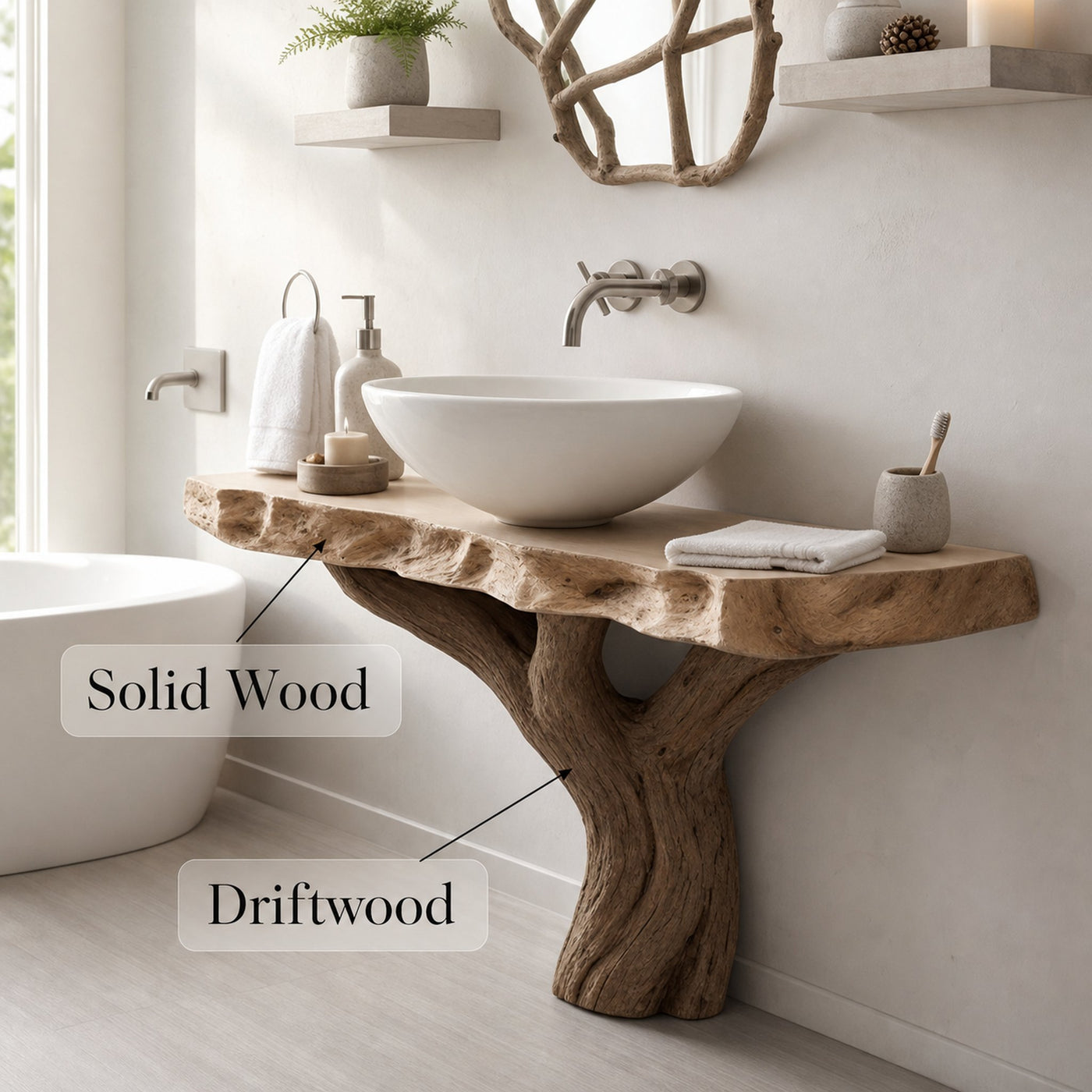 Handcrafted Counter Bathroom Vanity - product view 5