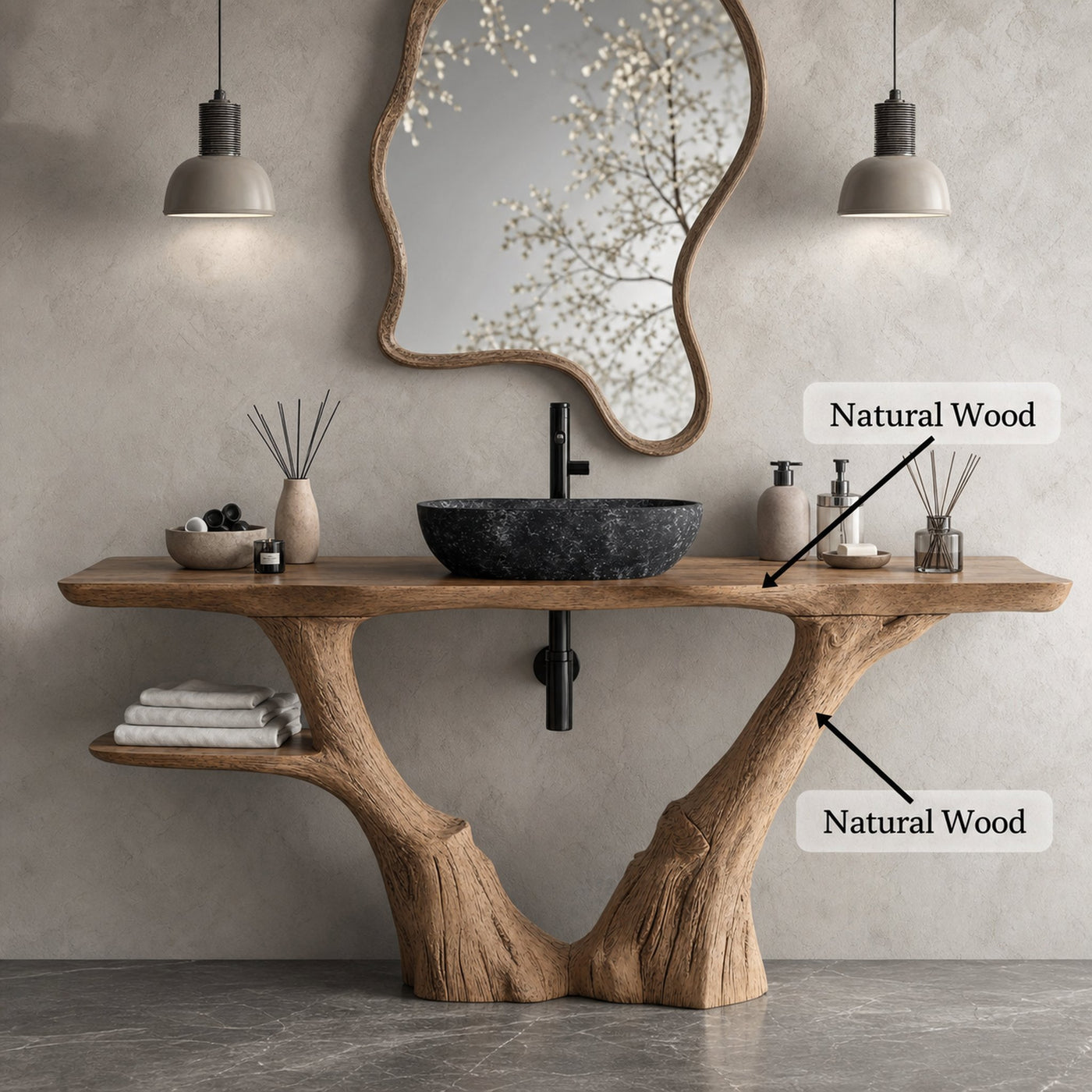 Handcrafted Counter Vanity For Stylish Bathroom Interiors - product view 5