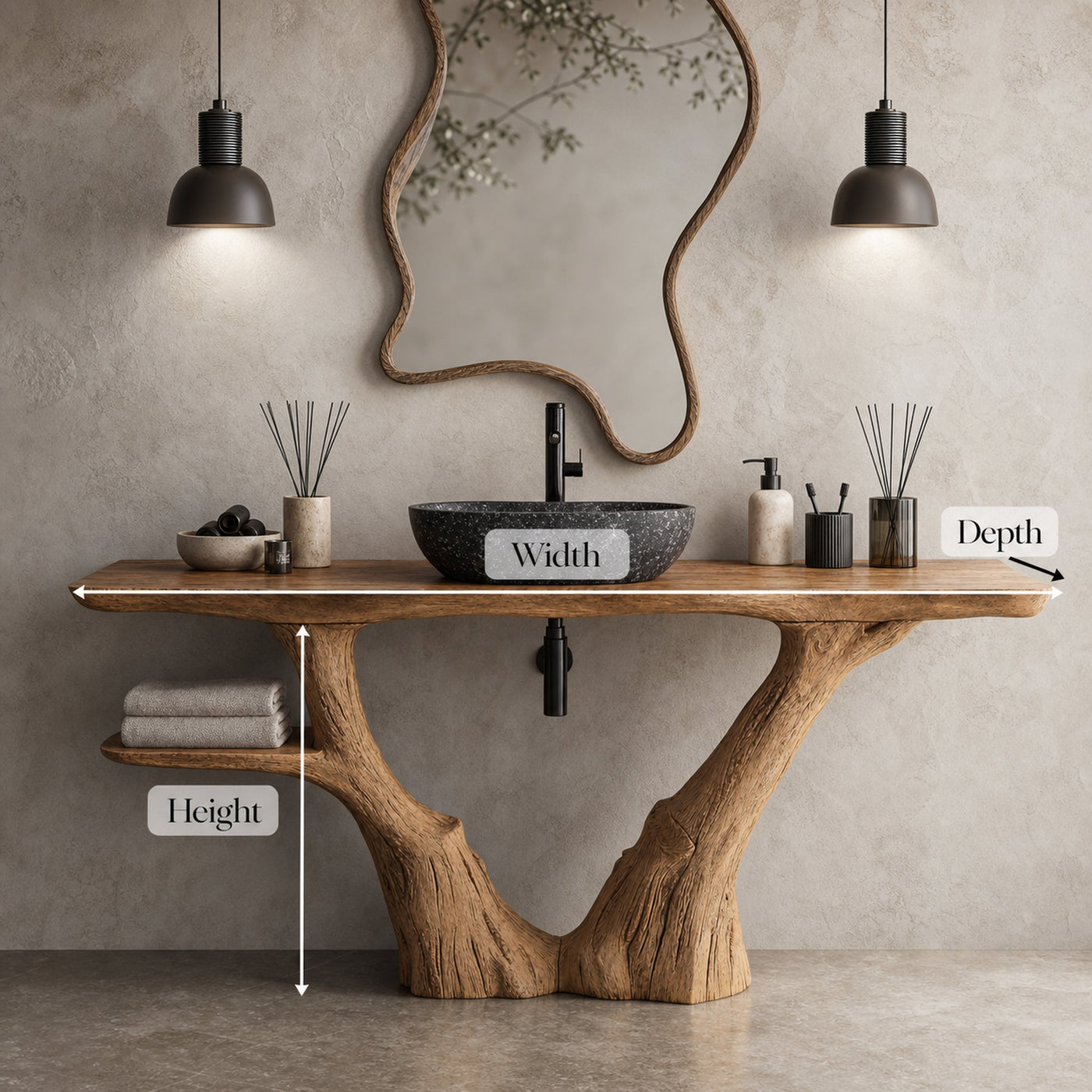 Handcrafted Counter Vanity For Stylish Bathroom Interiors - product view 6