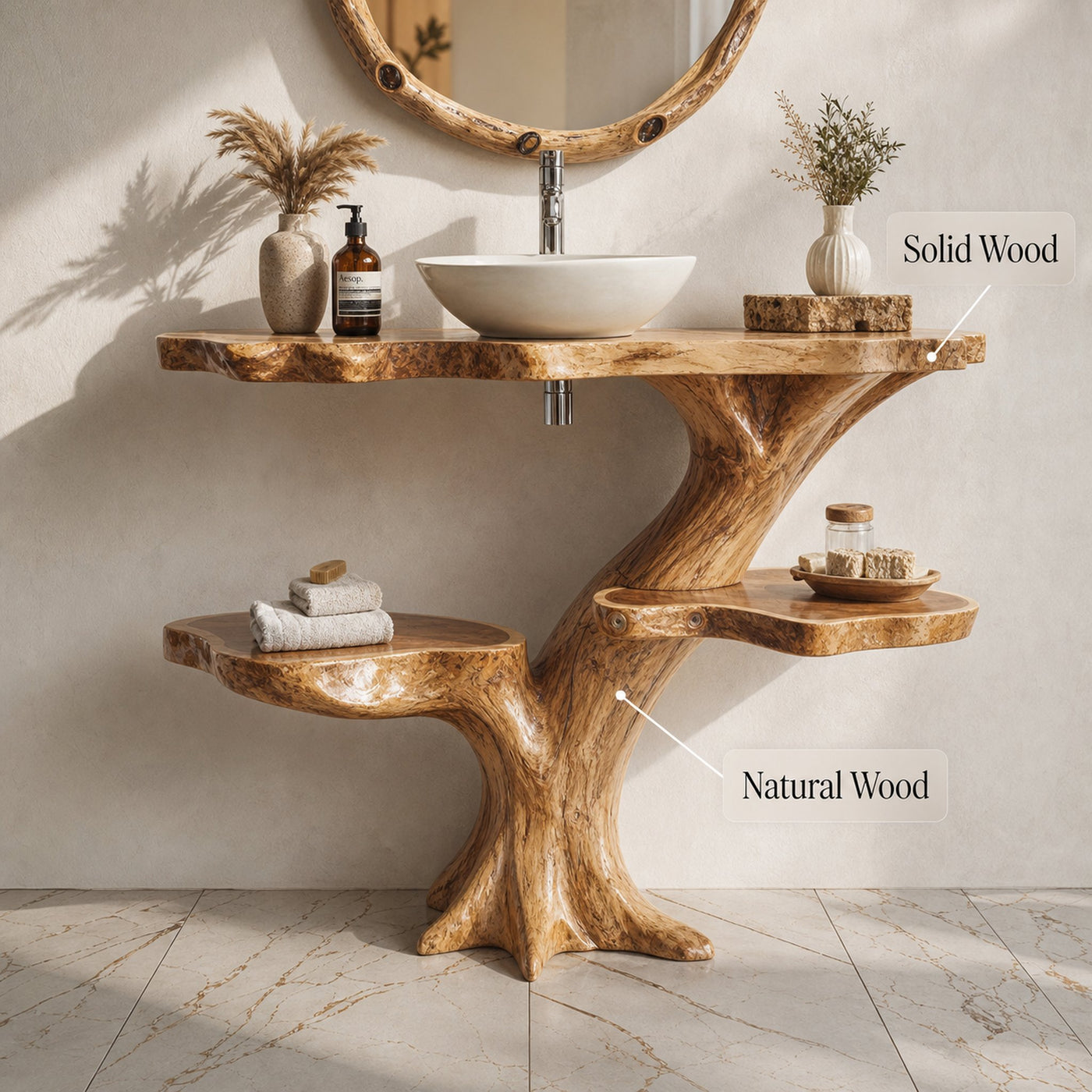 Handcrafted Floating Bathroom Vanity - product view 6