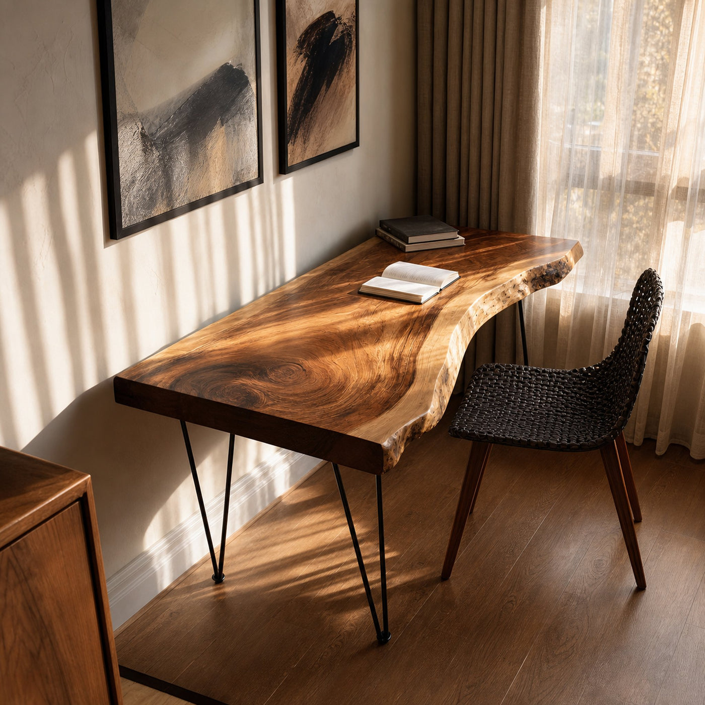 Handcrafted Live Edge Desk For Living Room Style