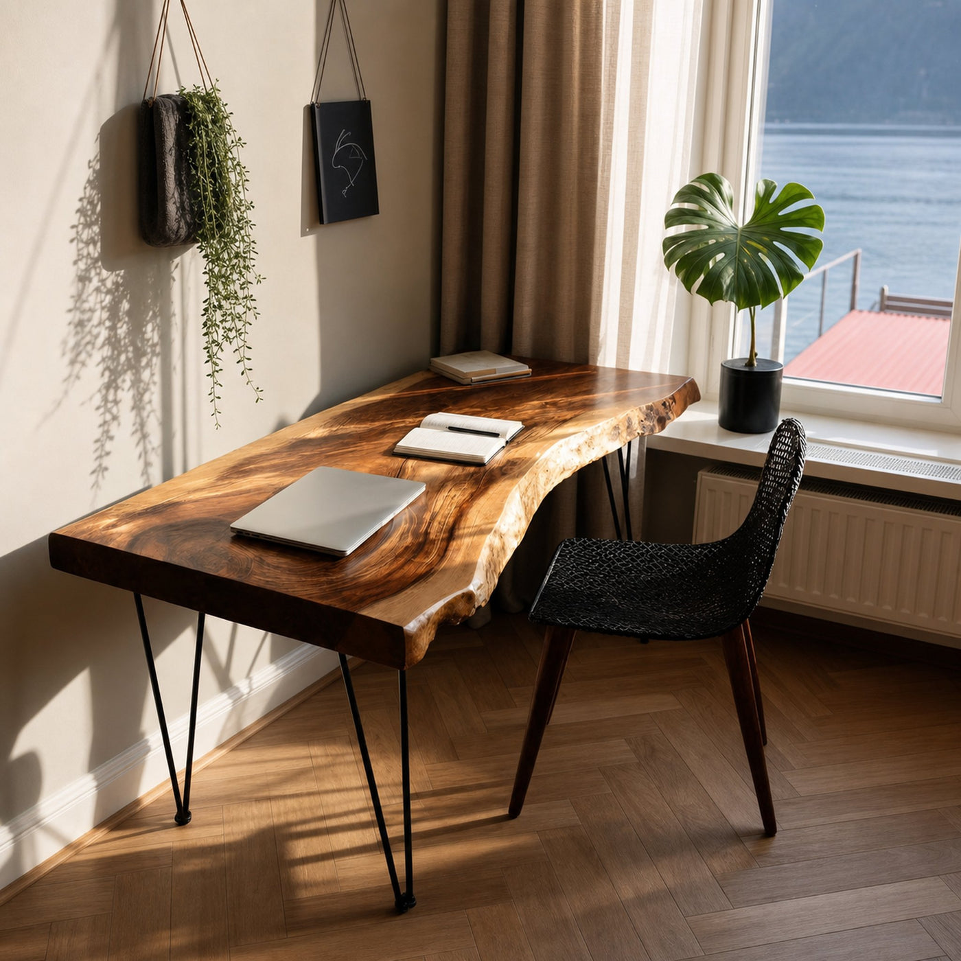 Handcrafted Live Edge Desk For Living Room Style - product view 3