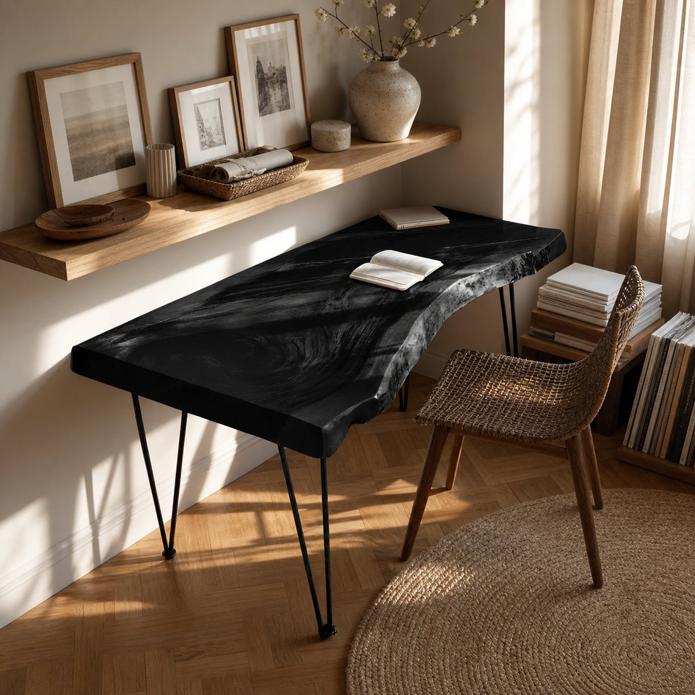 Handcrafted Live Edge Desk For Living Room Style - product view 4