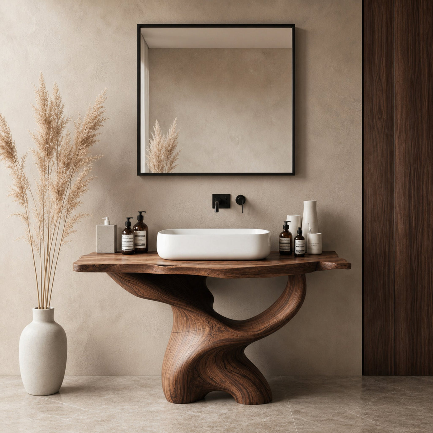 Handcrafted Live Edge Vanity For Luxury Bathroom