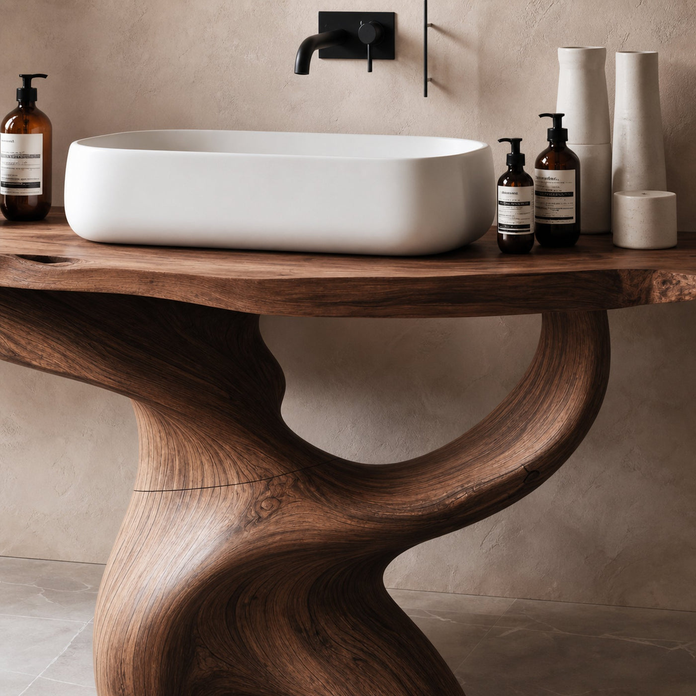 Handcrafted Live Edge Vanity For Luxury Bathroom - product view 2