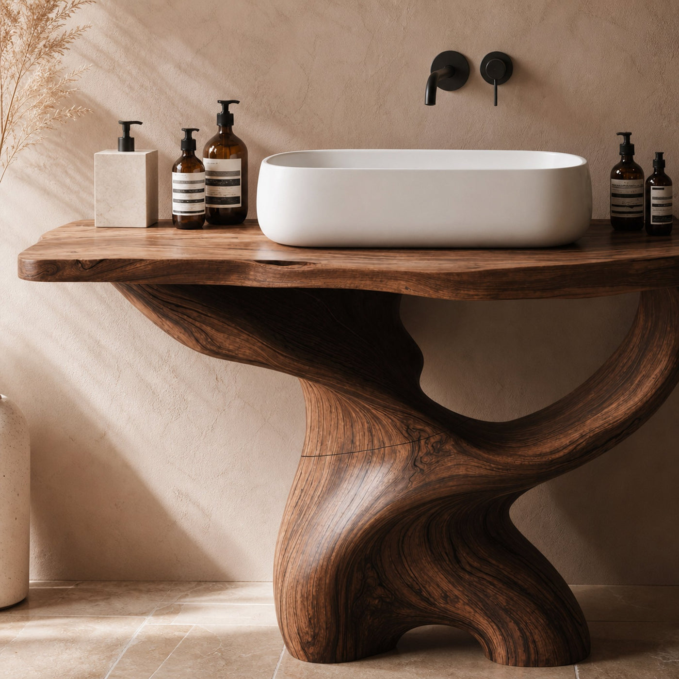 Handcrafted Live Edge Vanity For Luxury Bathroom - product view 3