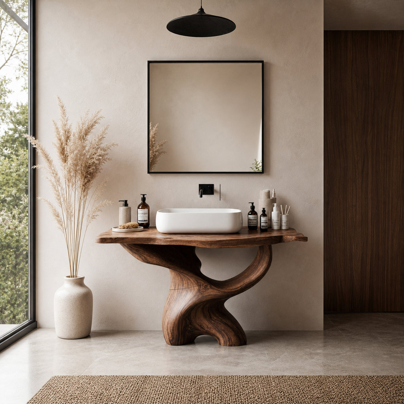 Handcrafted Live Edge Vanity For Luxury Bathroom - product view 4