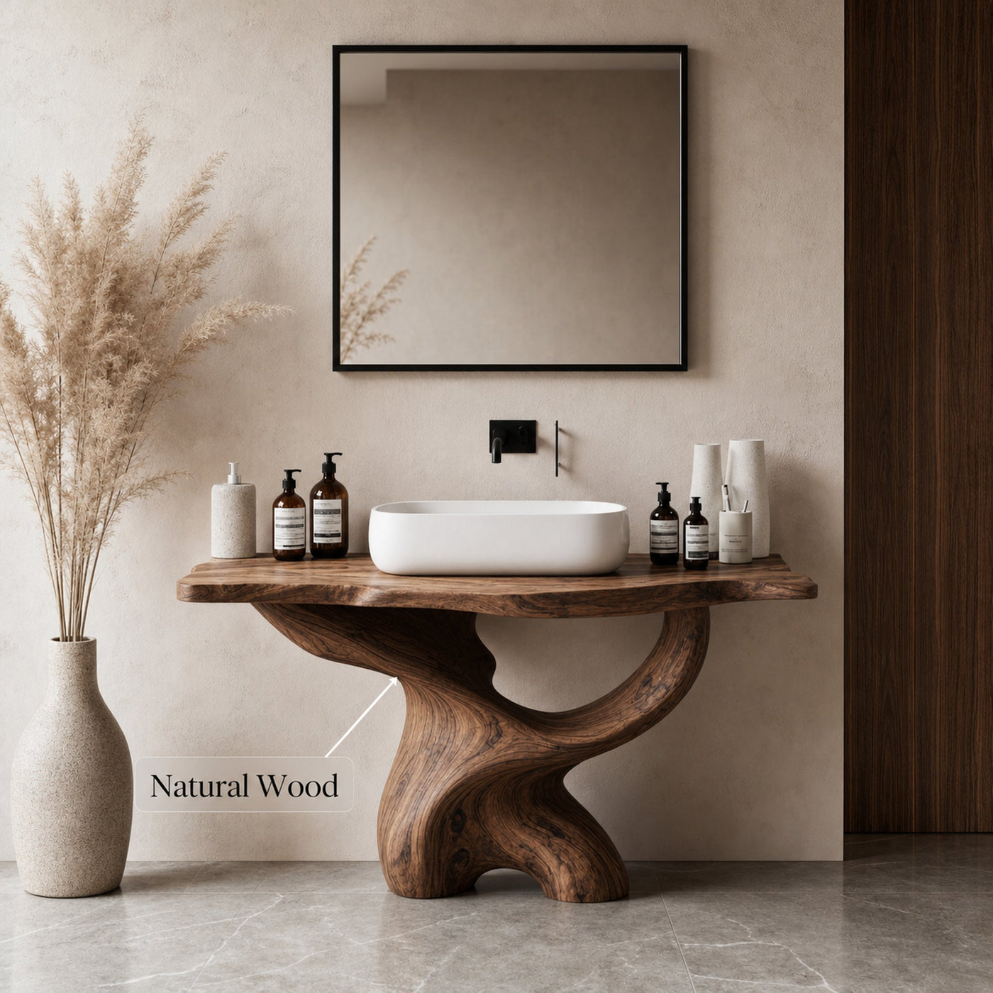 Handcrafted Live Edge Vanity For Luxury Bathroom - product view 5