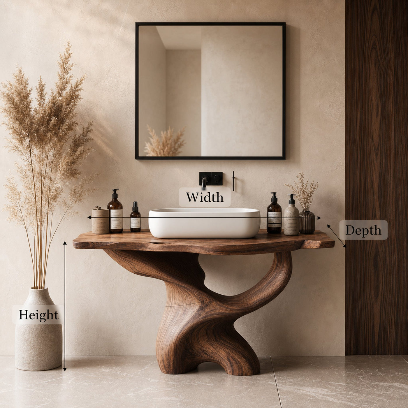 Handcrafted Live Edge Vanity For Luxury Bathroom - product view 6
