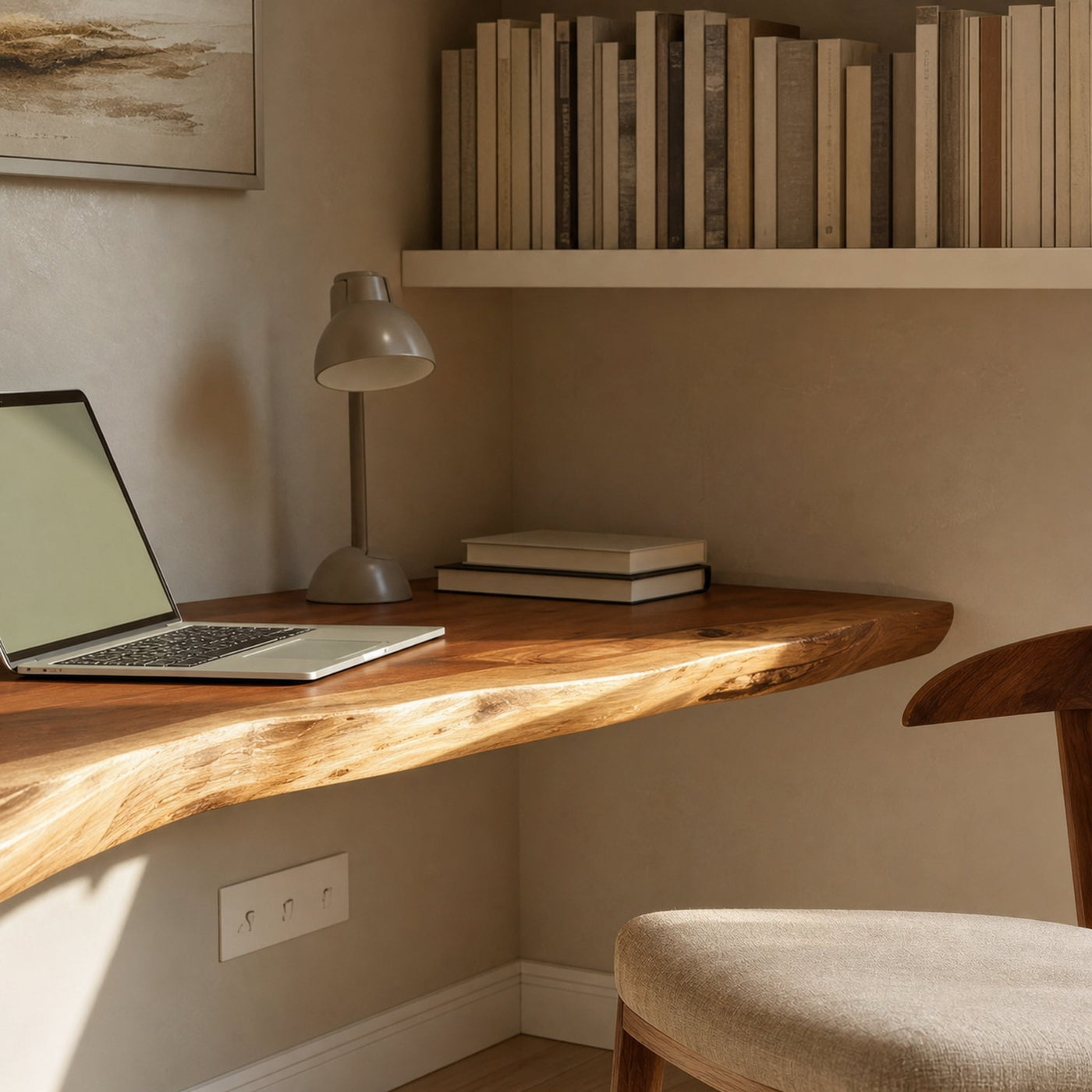 Handcrafted Live Edge Wood Desk For Home Studio Setup - product view 4