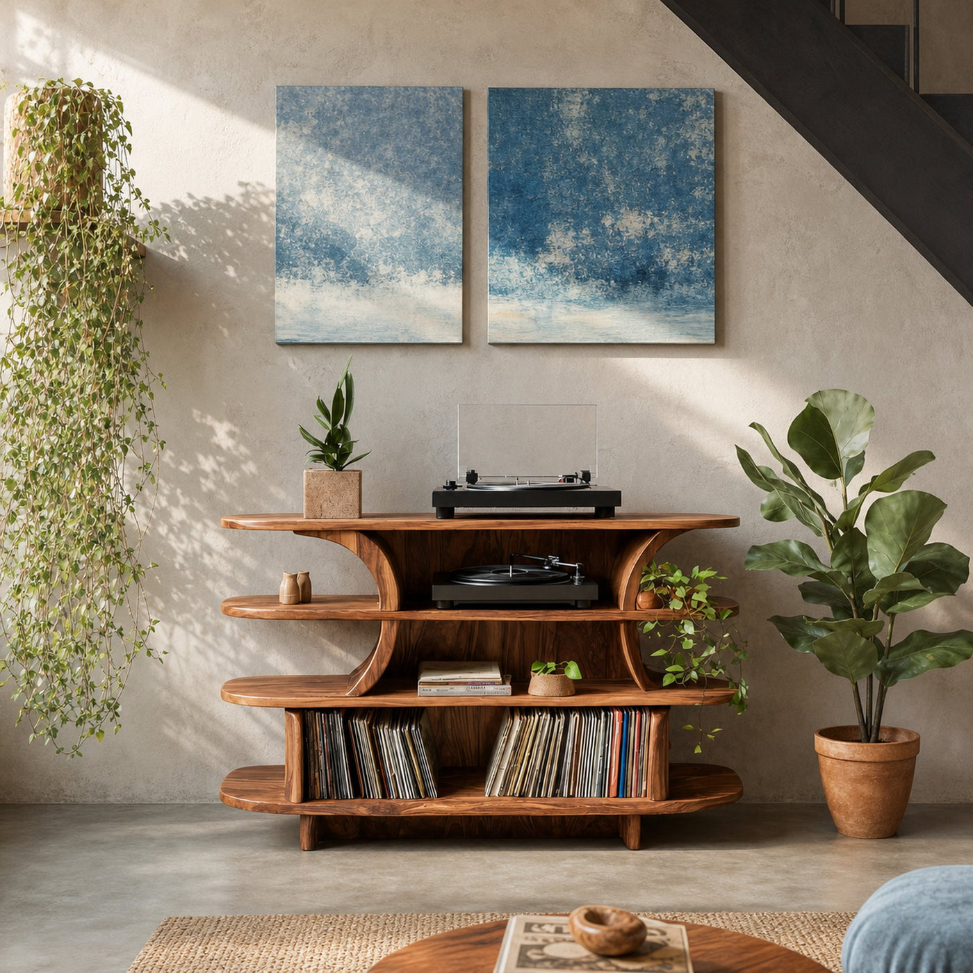 Handcrafted Media Cabinet For Entryway And Decor