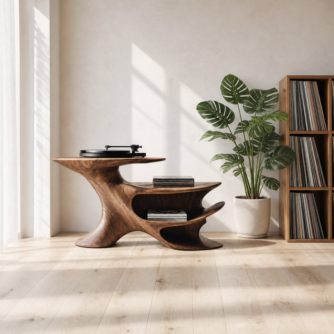 Handcrafted Record Stand for Music Lovers’ Home Decor - product view 2