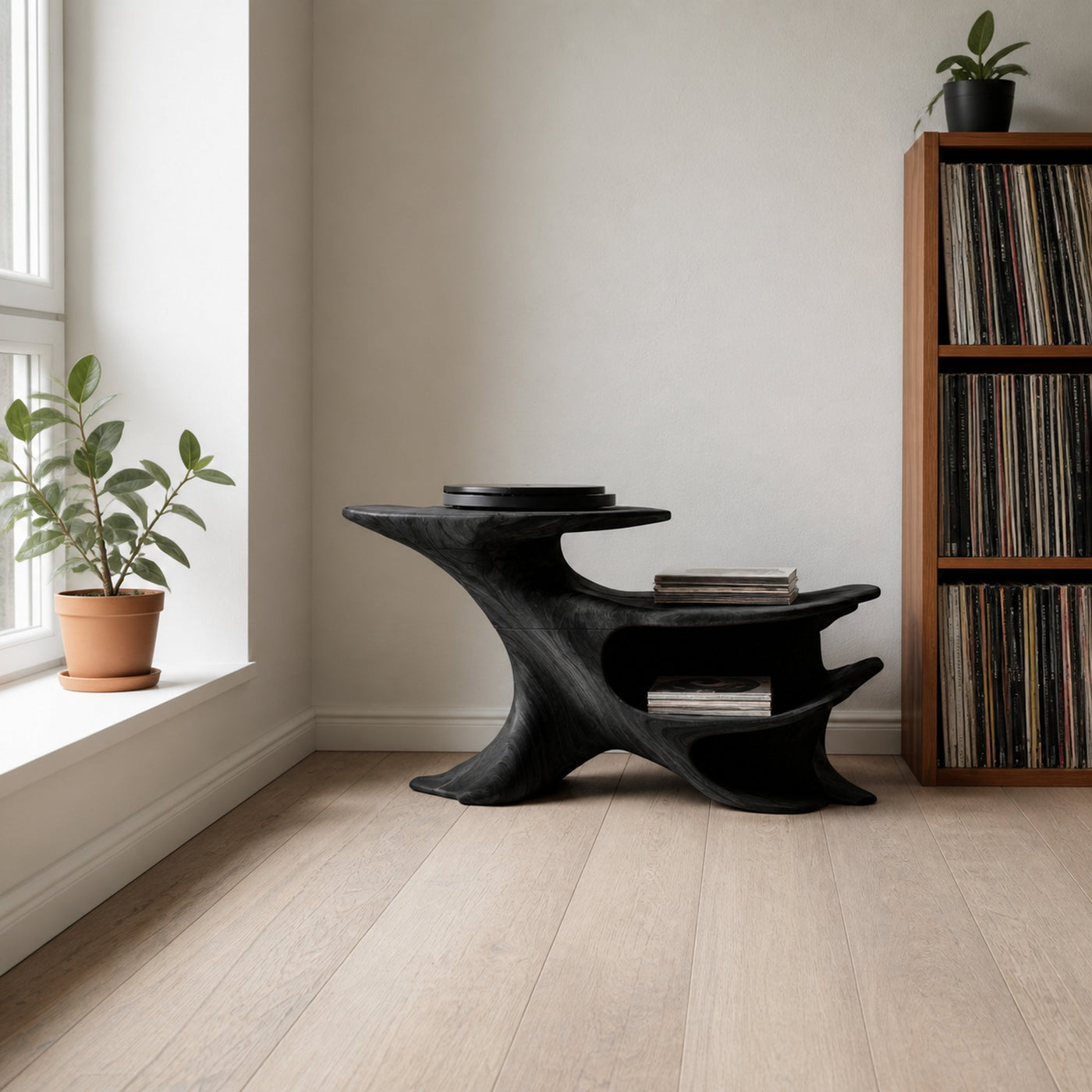 Handcrafted Record Stand for Music Lovers’ Home Decor - product view 4