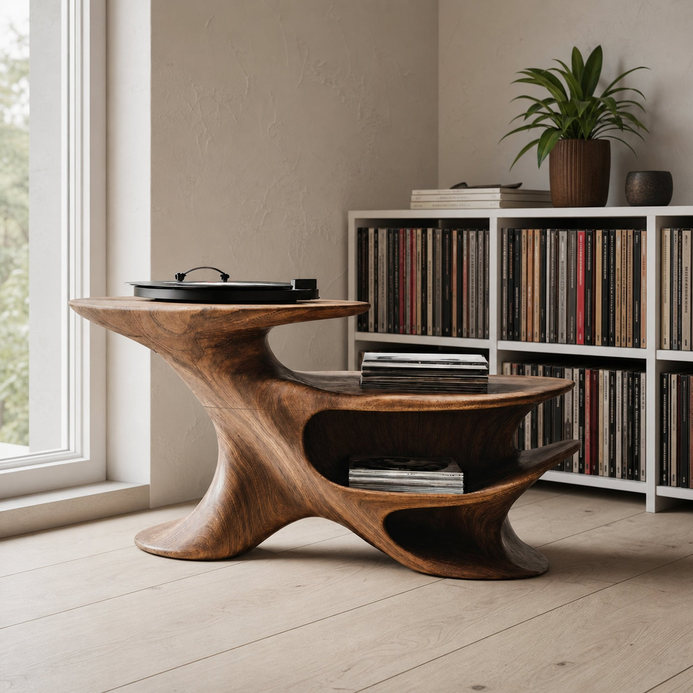 Handcrafted Record Stand for Music Lovers’ Home Decor - product view 6