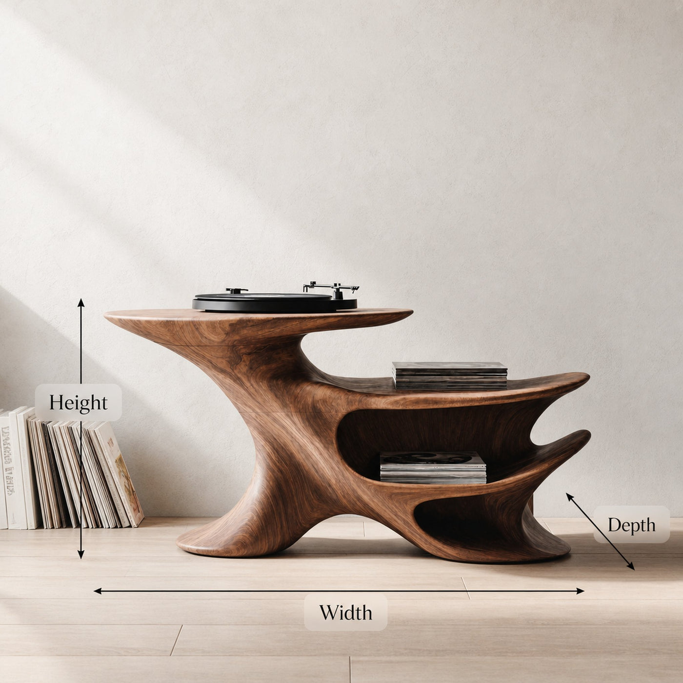Handcrafted Record Stand for Music Lovers’ Home Decor - product view 8
